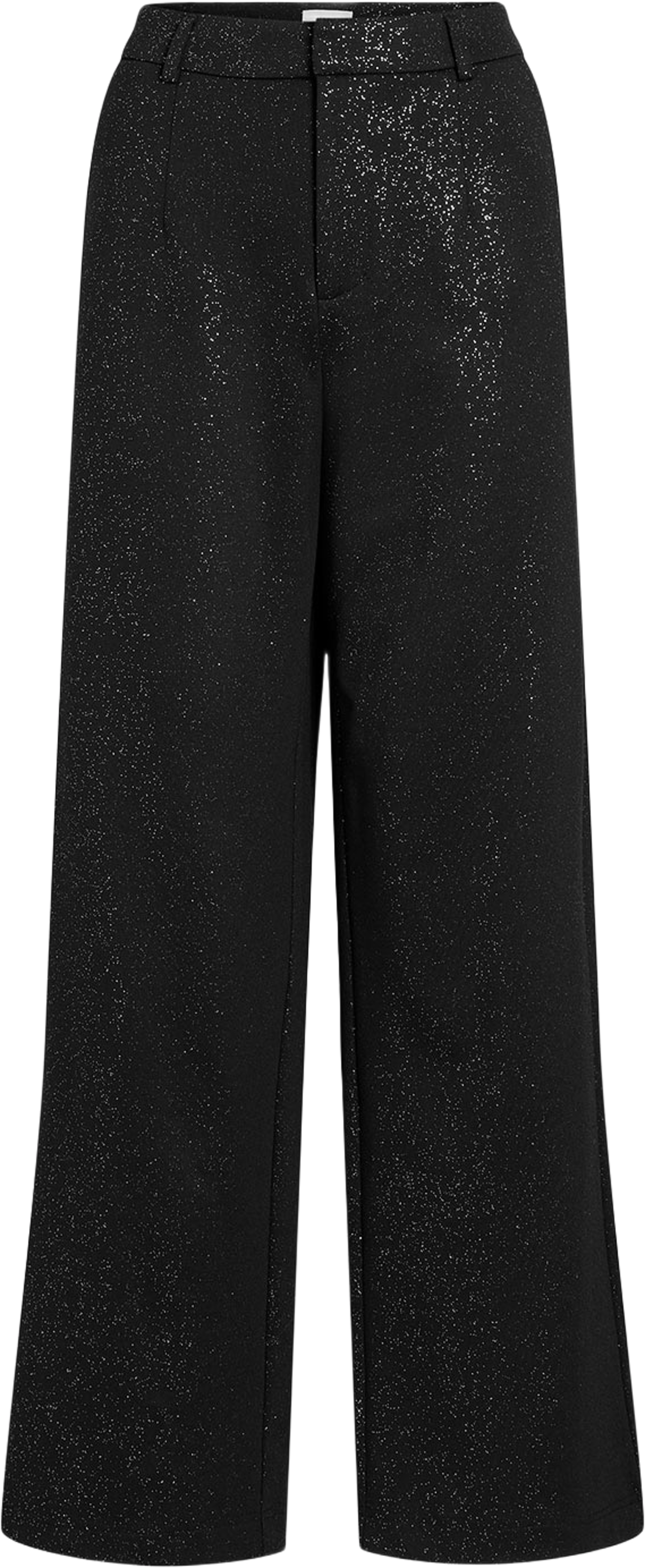 Vivarone Glitter Wide Pants, från Vila, i färgen Black Beauty Silver Glitter. Klicka för att öppna bilden i stort format