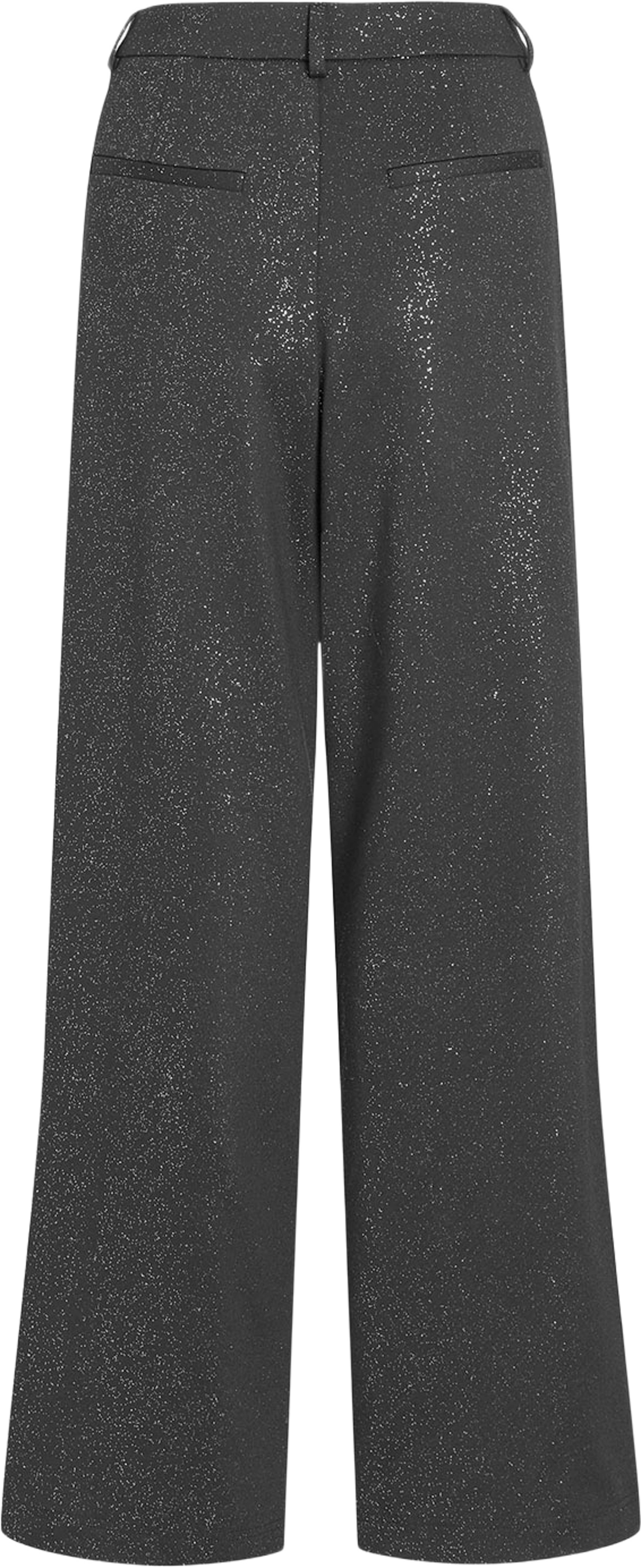 Vivarone Glitter Wide Pants, från Vila, i färgen Black Beauty Silver Glitter. Klicka för att öppna bilden i stort format