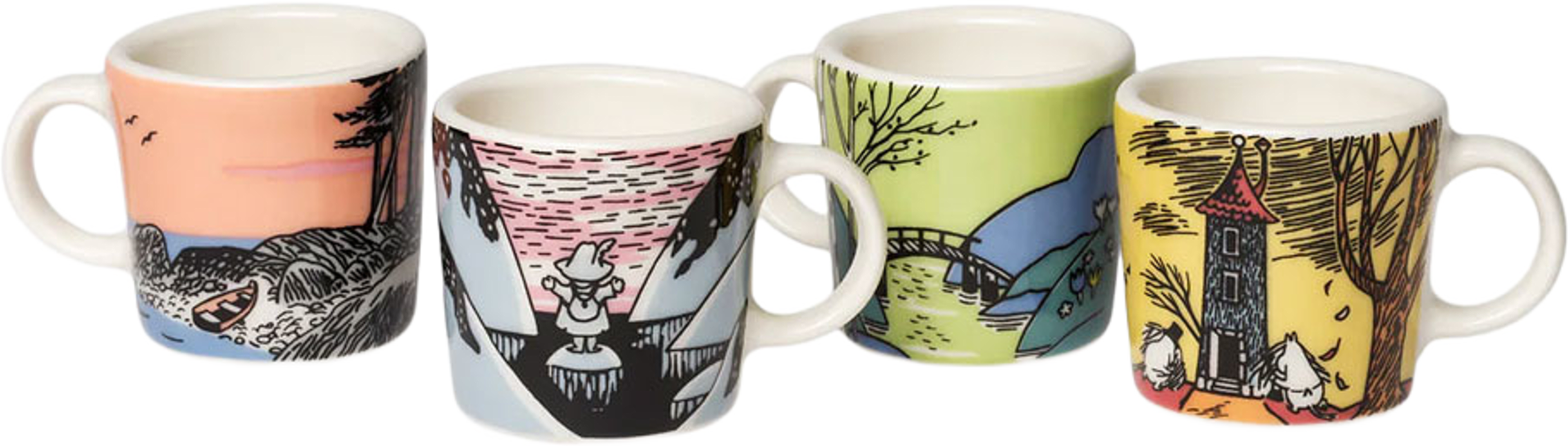 Mumin mini mugg set Mumindagen 4st, från Moomin Arabia, i färgen Flerfärgad. Klicka för att öppna bilden i stort format