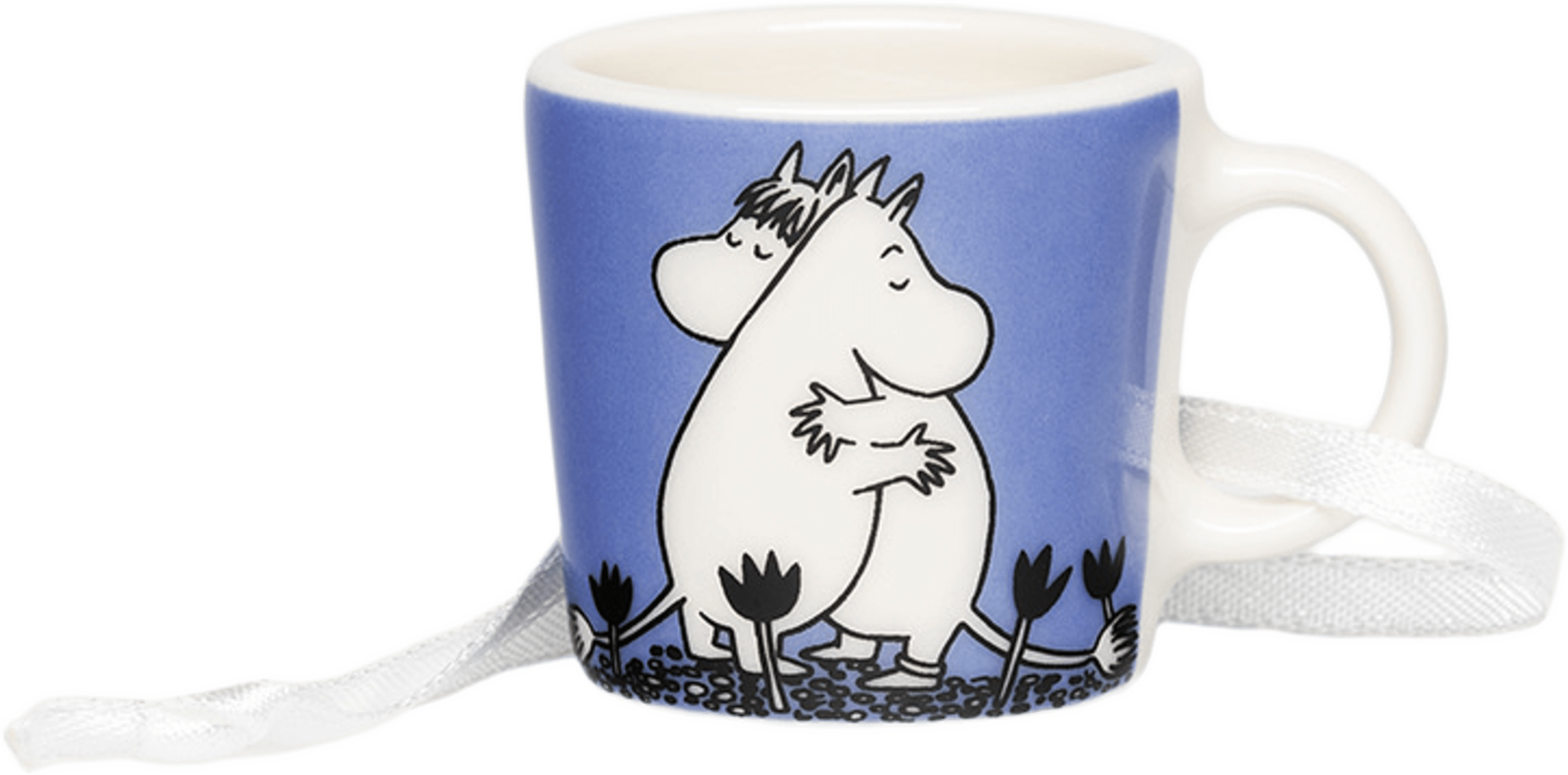 Mumin mini mugg Kärlek indigo, från Moomin Arabia, i färgen Blå. Klicka för att öppna bilden i stort format