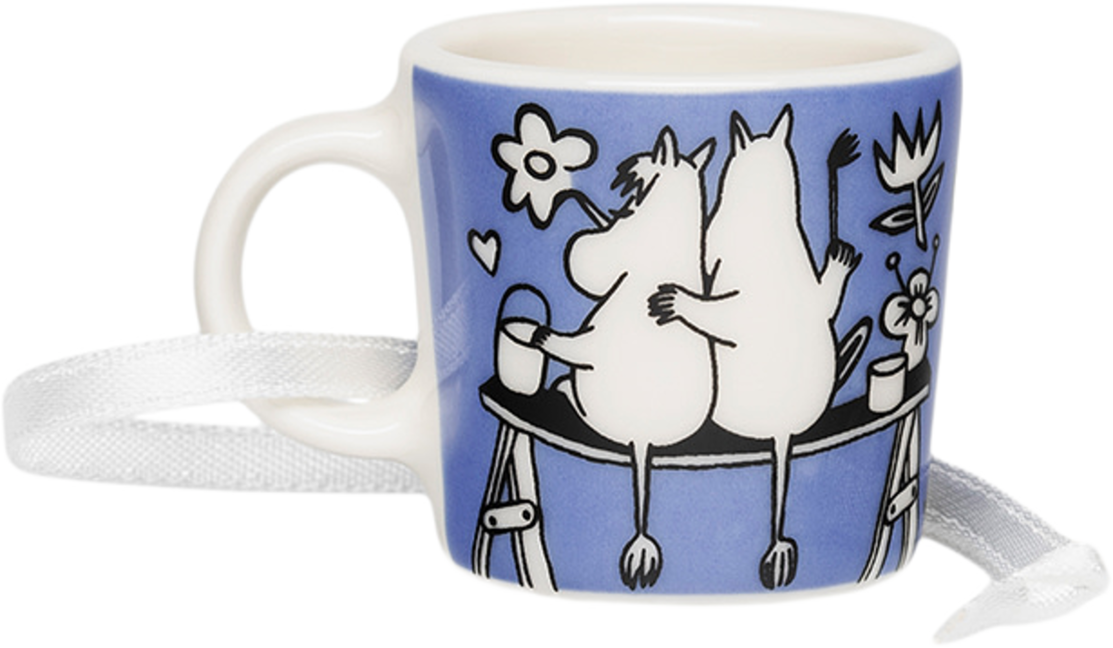 Mumin mini mugg Kärlek indigo, från Moomin Arabia, i färgen Blå. Klicka för att öppna bilden i stort format