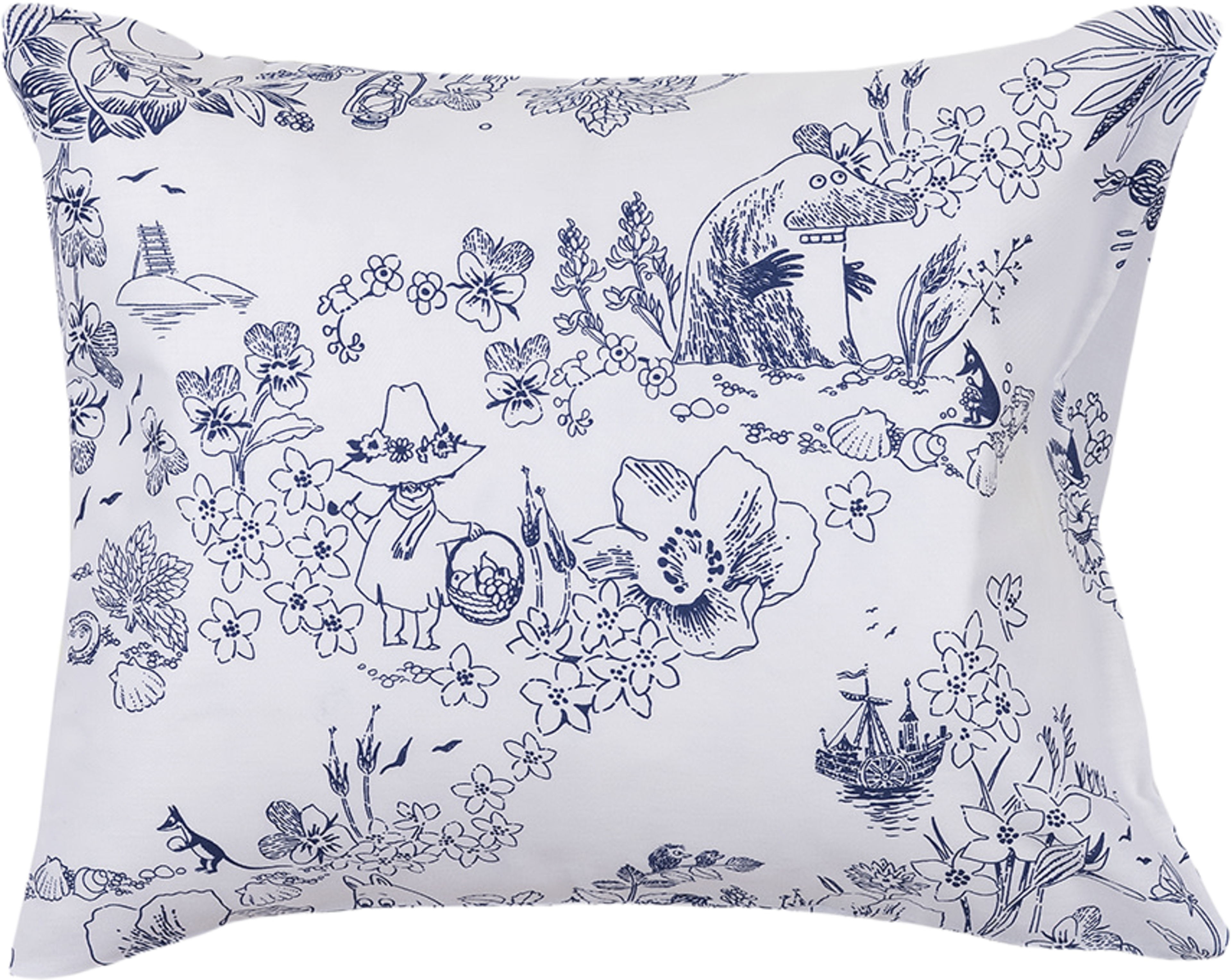 Mumin bäddset 150x210 Haru blå GOTS, från Moomin Arabia, i färgen Blå/Vit. Klicka för att öppna bilden i stort format