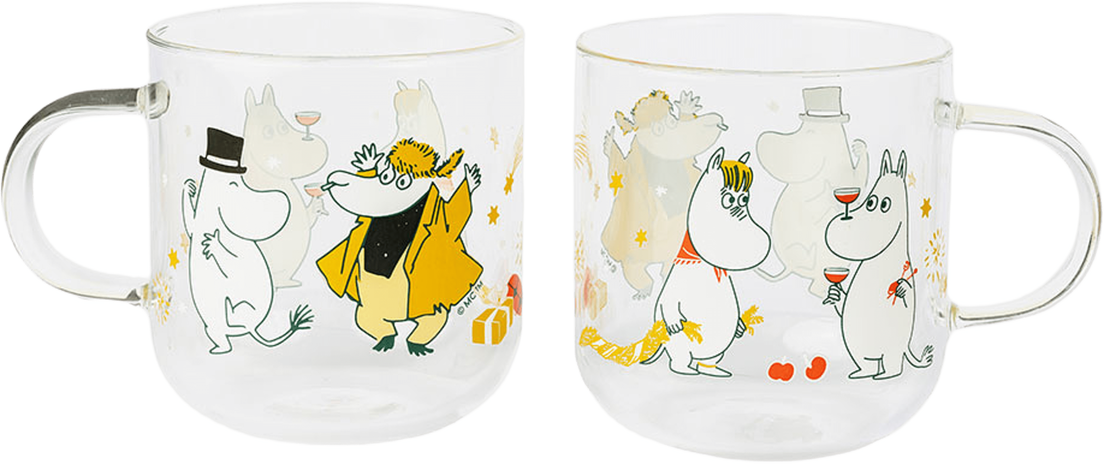Mumin glas 30cl Kärleksgåva 2st, från Moomin Arabia, i färgen Klar. Klicka för att öppna bilden i stort format