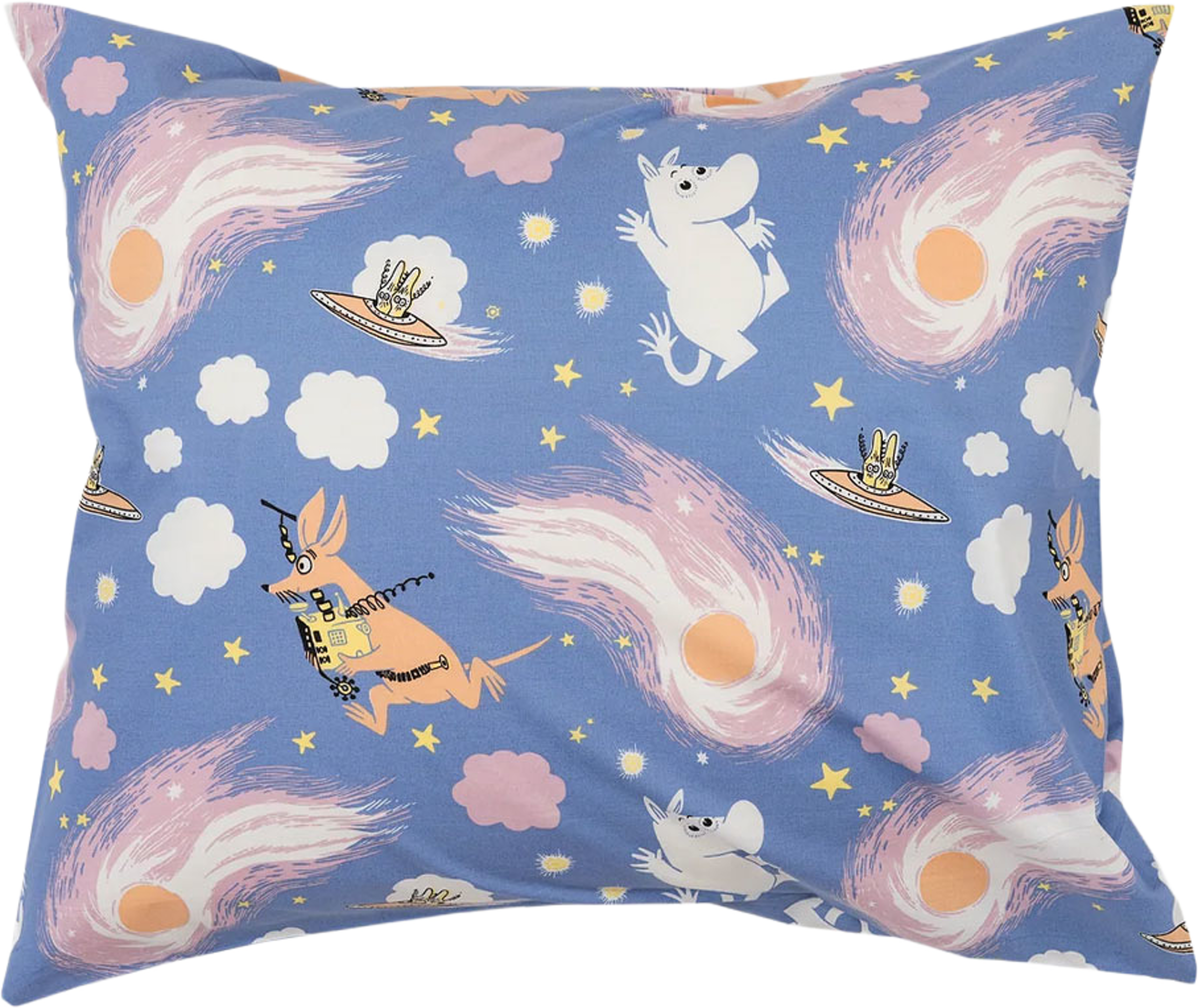 Mumin bäddset 120x160  Rymdäventyr GOTS, från Moomin Arabia, i färgen Blå. Klicka för att öppna bilden i stort format