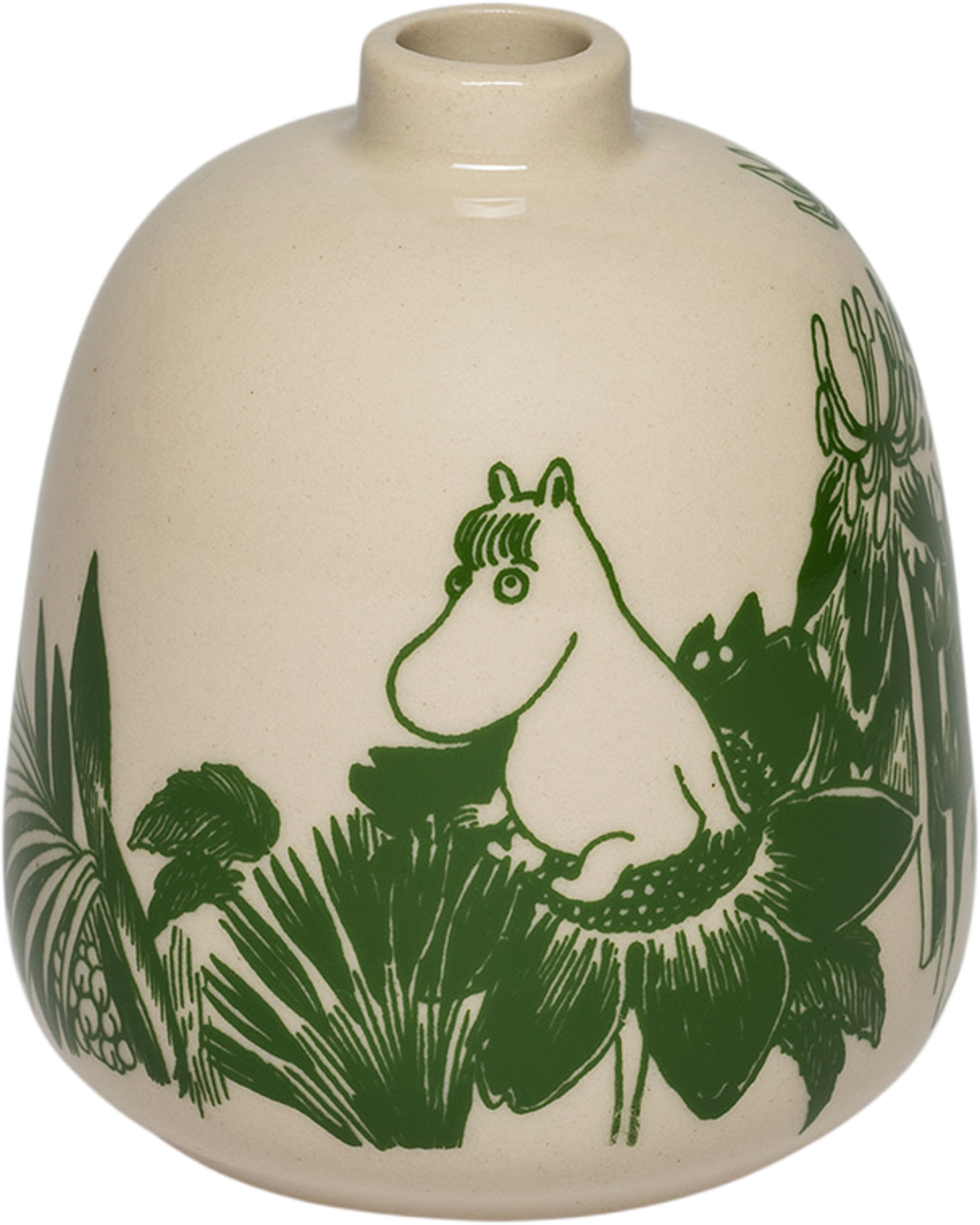 Mumin vas 83mm Mystikens skog återvunnen, från Moomin Arabia, i färgen Grön. Klicka för att öppna bilden i stort format