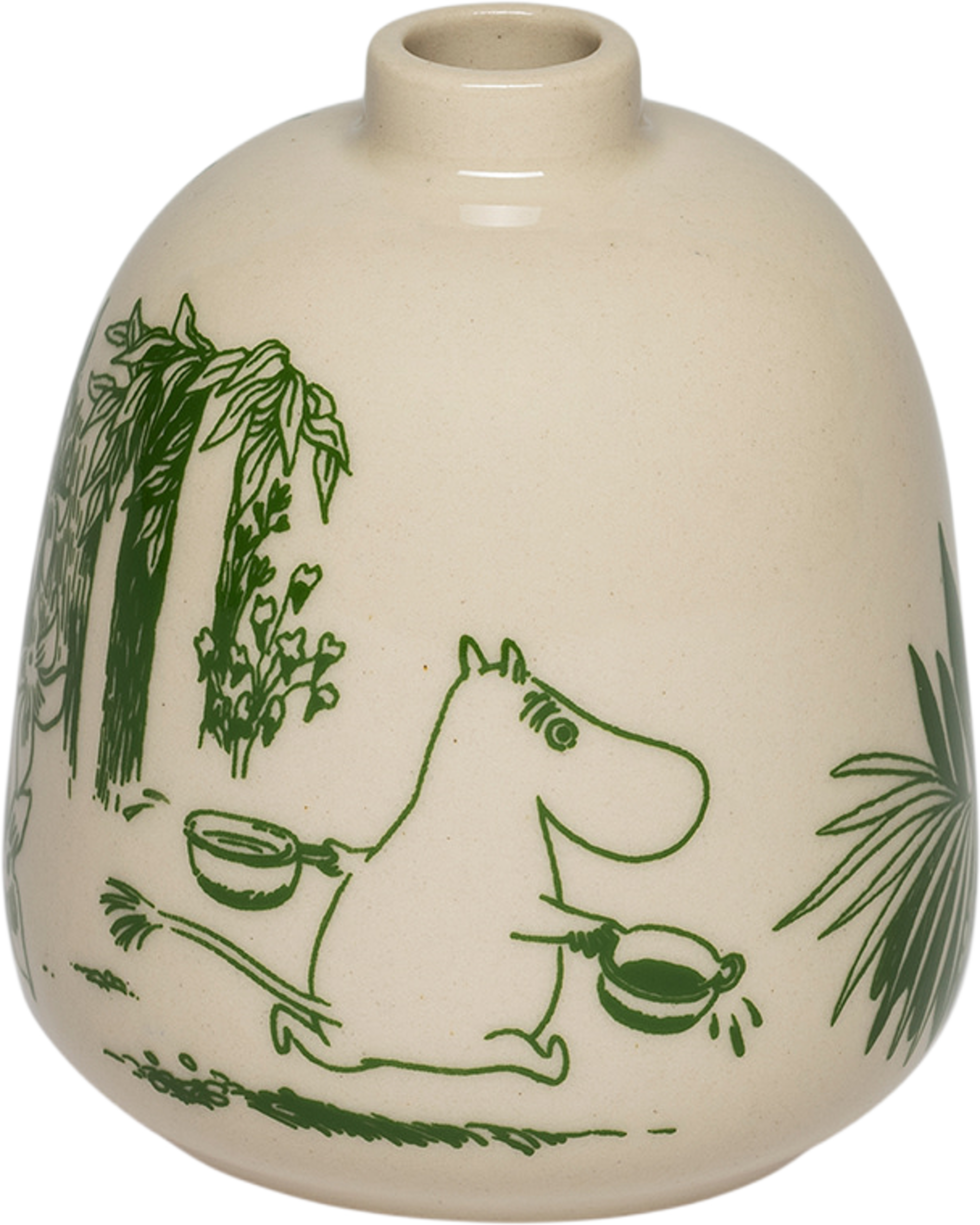 Mumin vas 83mm Mystikens skog återvunnen, från Moomin Arabia, i färgen Grön. Klicka för att öppna bilden i stort format