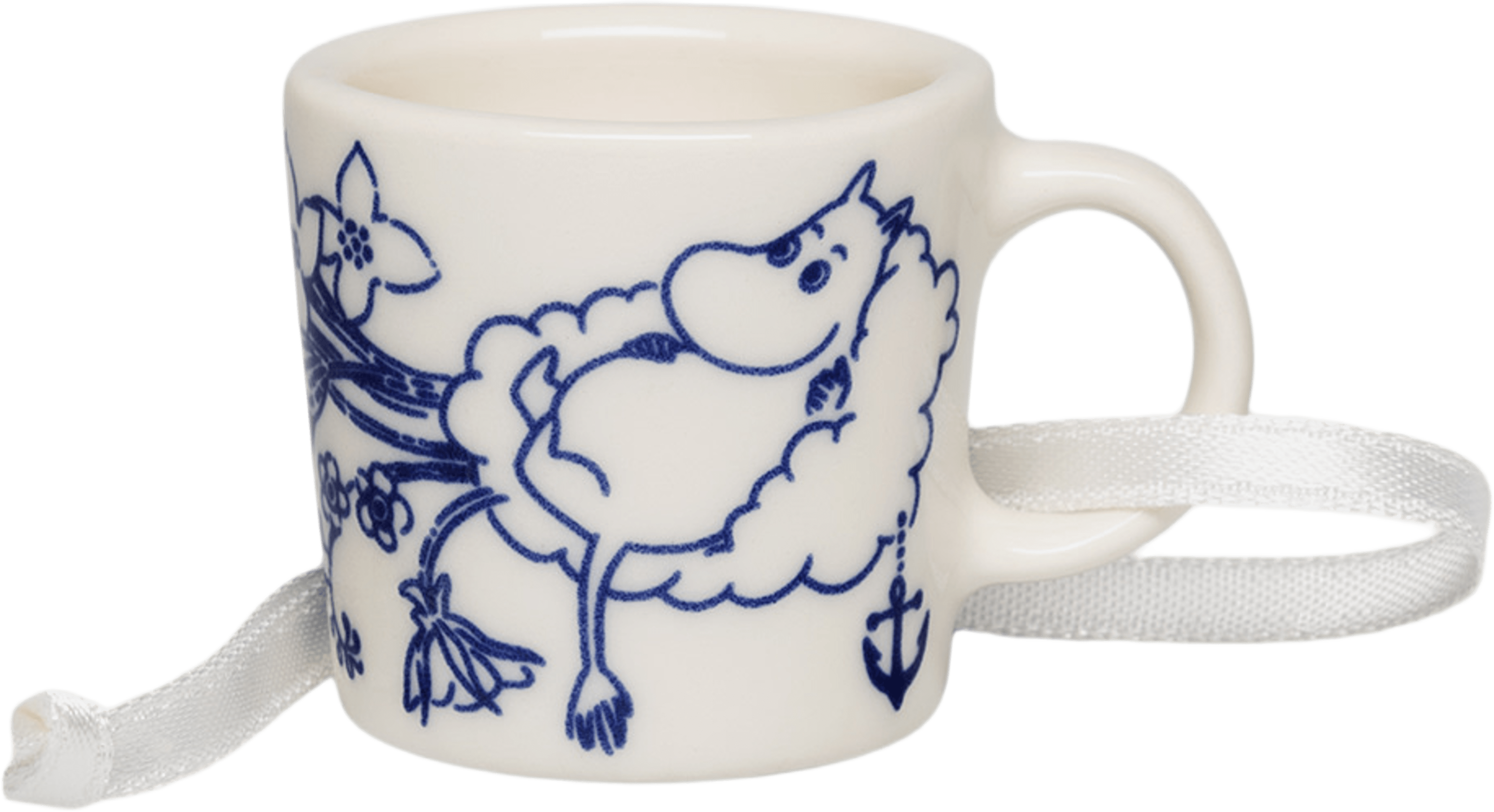 Mumin mini mugg Mumintrollet, från Moomin Arabia, i färgen Blå/Vit. Klicka för att öppna bilden i stort format