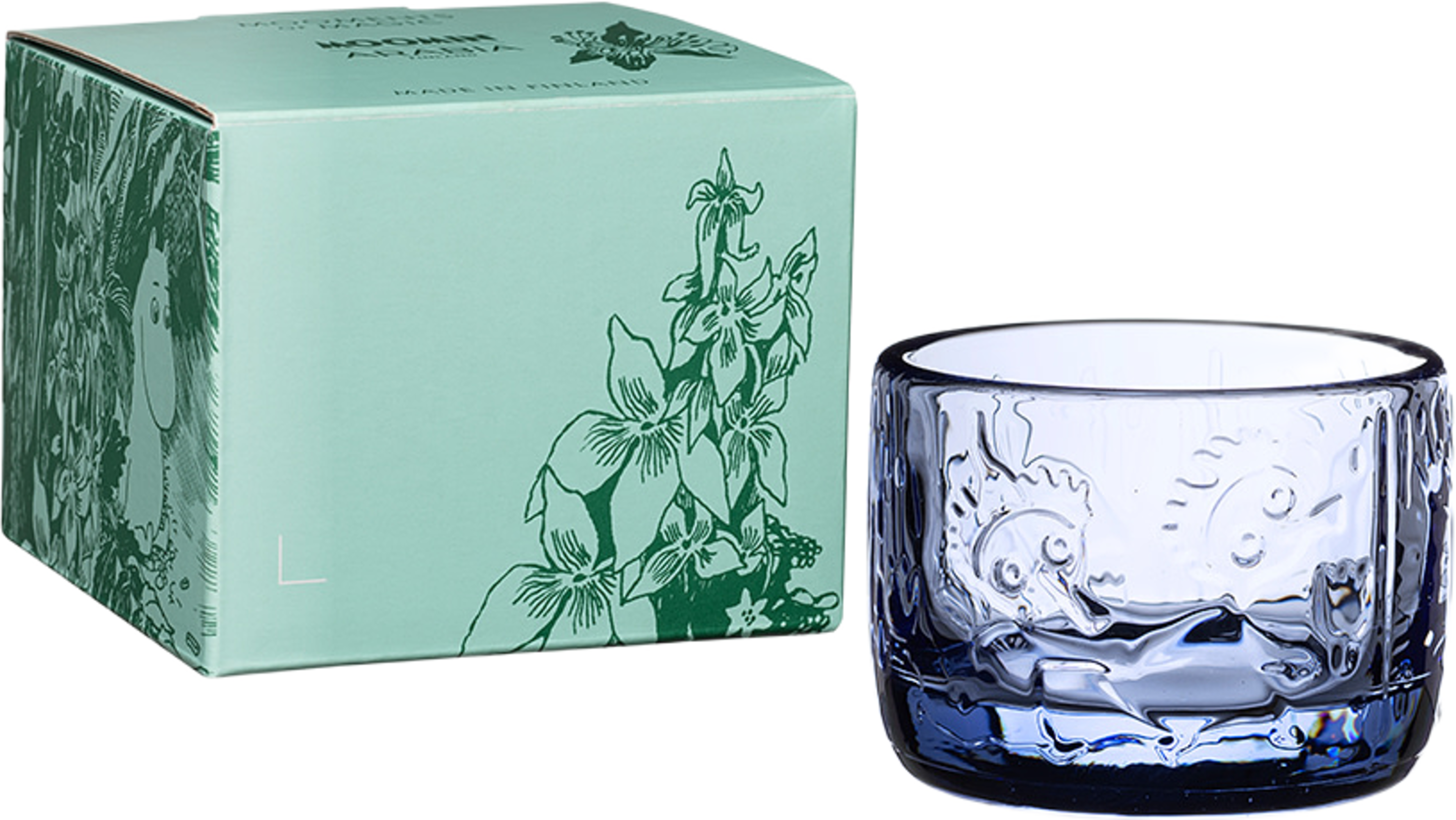 Mumin ljyslykta 58mm aqua, från Moomin Arabia, i färgen Blå. Klicka för att öppna bilden i stort format