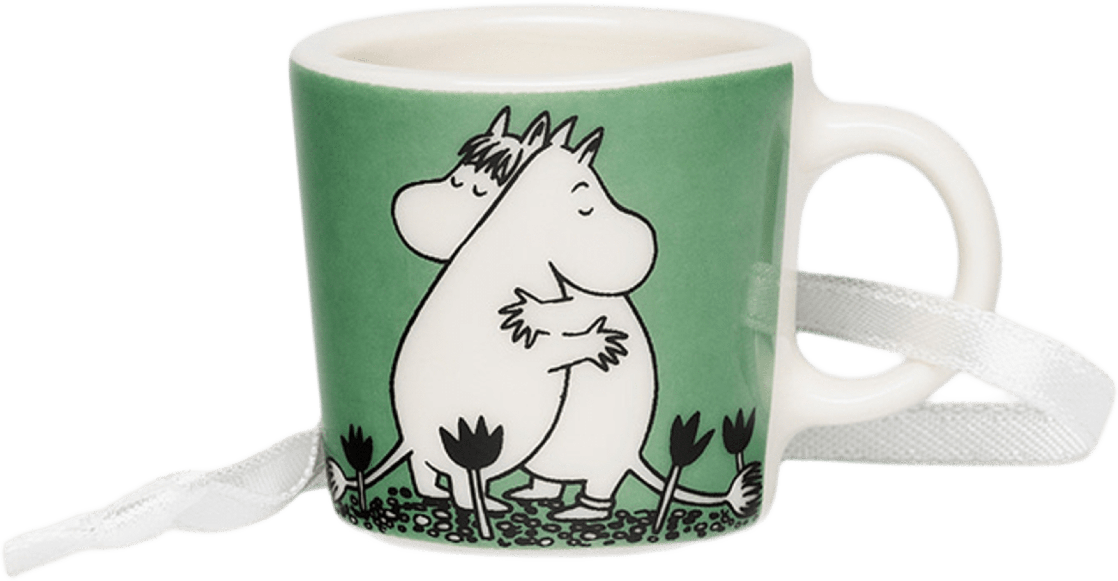 Mumin mini mugg Kärlek grön, från Moomin Arabia, i färgen Grön. Klicka för att öppna bilden i stort format
