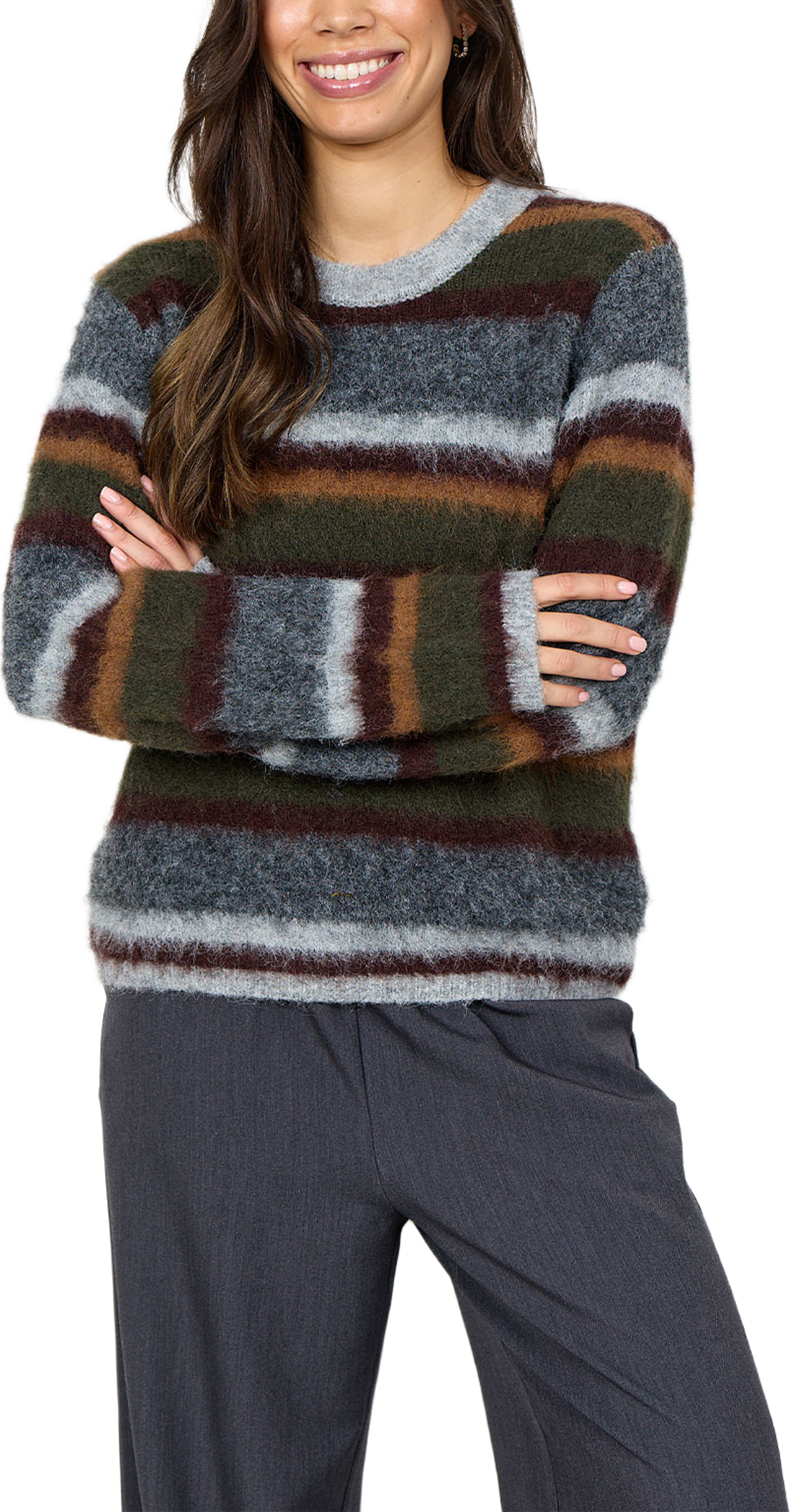 SC-HADIL YD 2 PULLOVER, från Soyaconcept, i färgen Forest Night Mel Com. Klicka för att öppna bilden i stort format