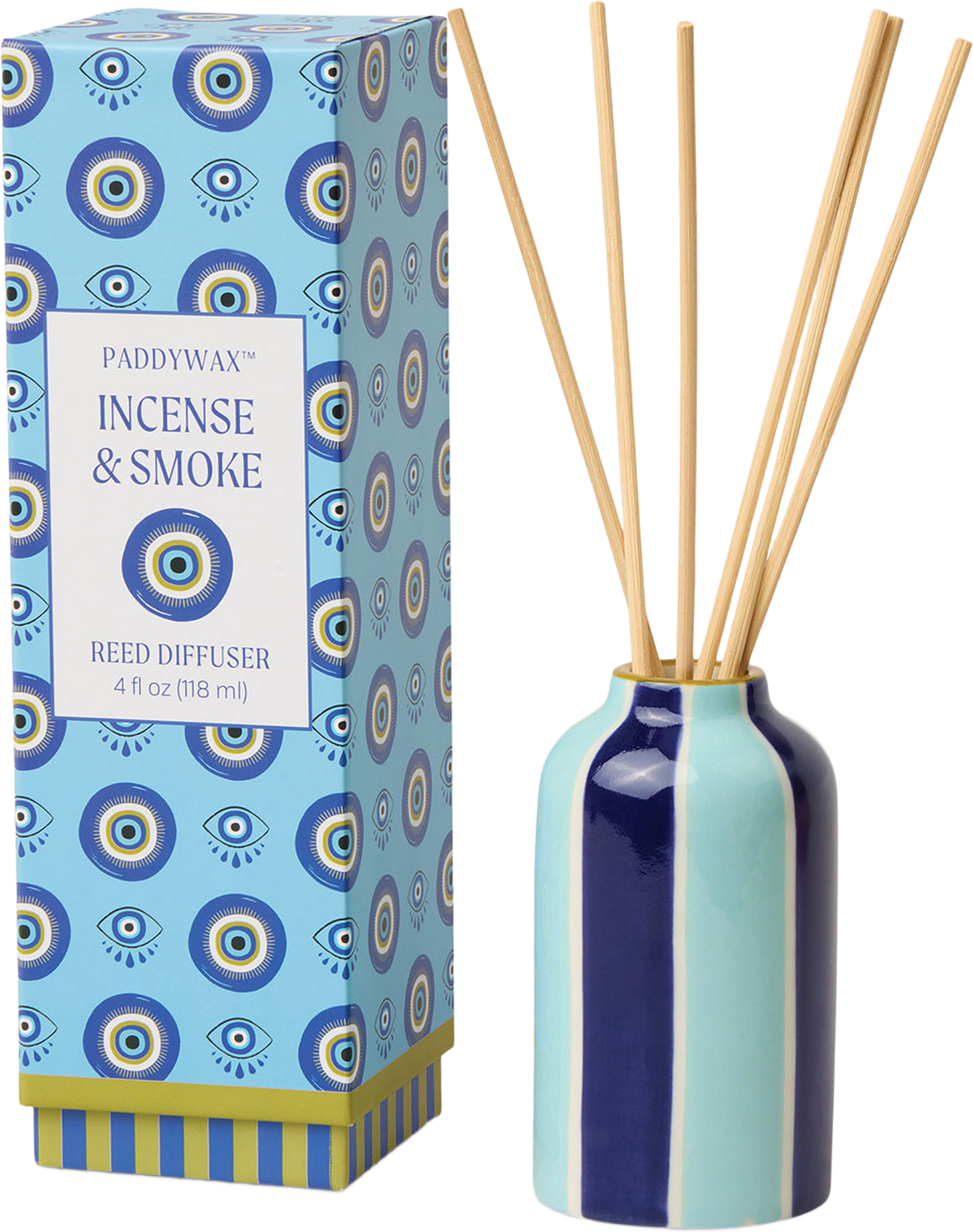 Diffuser i keramik Adopo Eye 118 ml  - Rökelse och rök, från Paddywax, i färgen Blue. Klicka för att öppna bilden i stort format