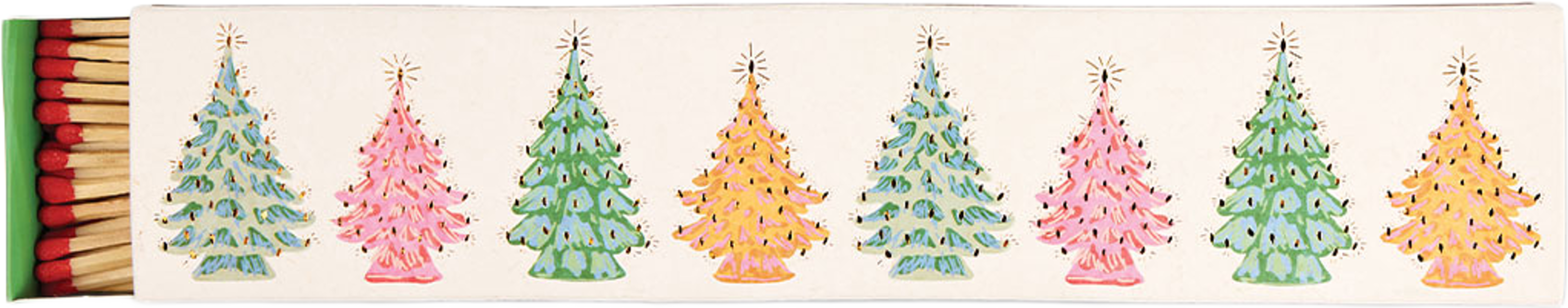Tändstickor i långsmal ask (45 st) - Christmas Trees, från Paddywax, i färgen Mixed. Klicka för att öppna bilden i stort format