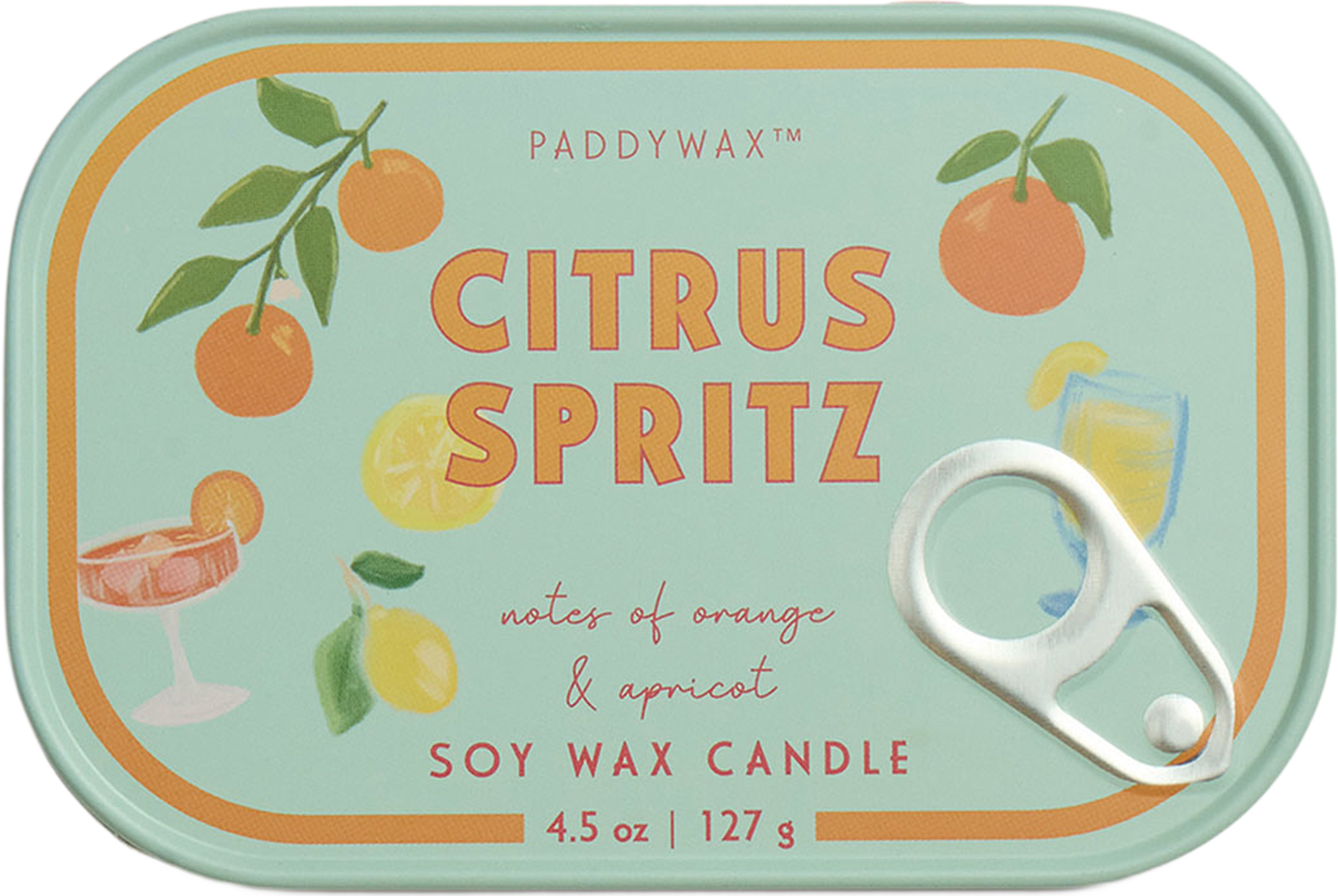 Doftljus i plåtask Bistro- Citrus Spritz, från Paddywax, i färgen Blue. Klicka för att öppna bilden i stort format