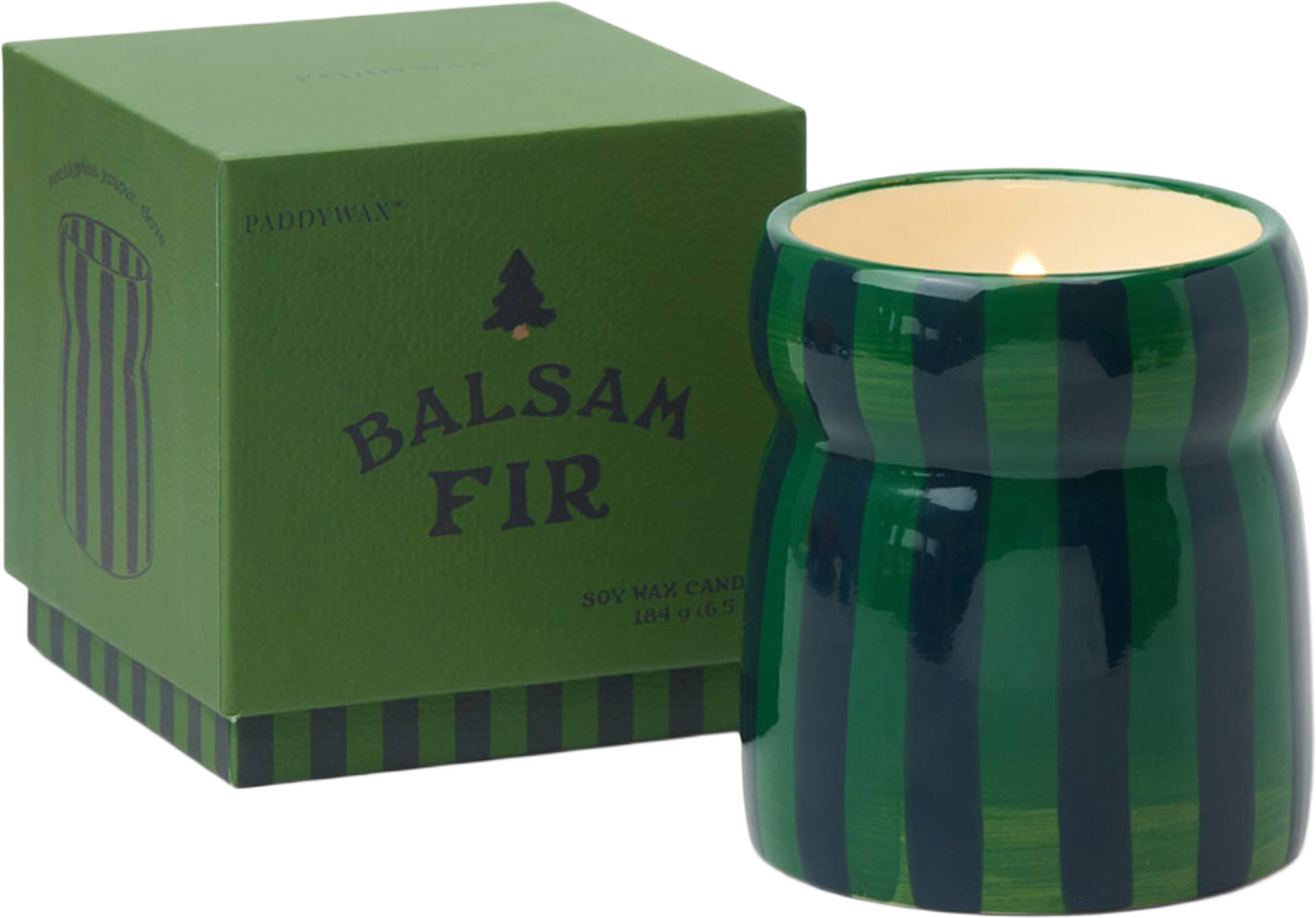 Doftljus Cabana Grön/Marinblå Randig - Balsam Fir, från Paddywax, i färgen Green. Klicka för att öppna bilden i stort format