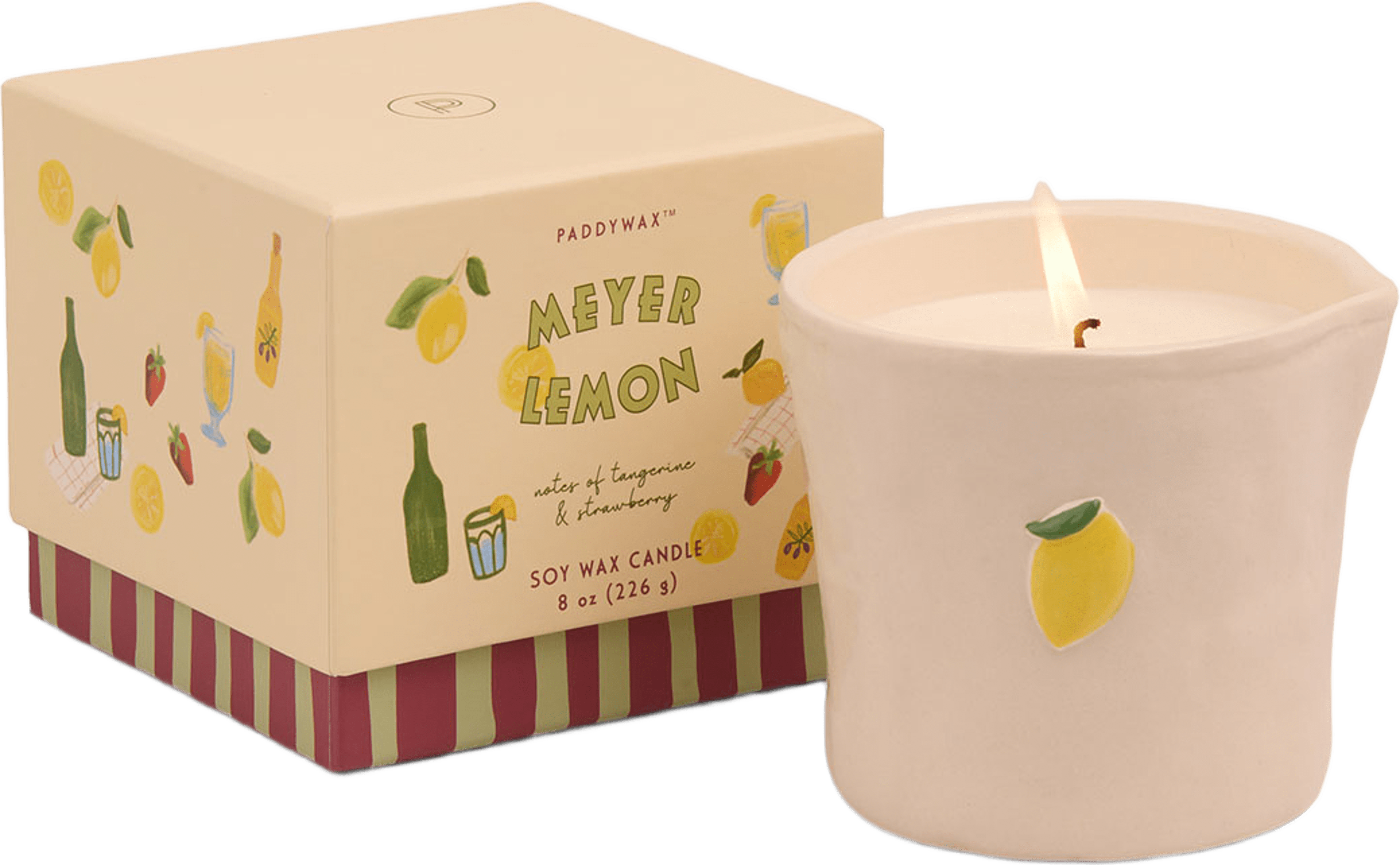 Doftljus i keramikkrus Bistro  - Meyer Lemon, från Paddywax, i färgen White. Klicka för att öppna bilden i stort format