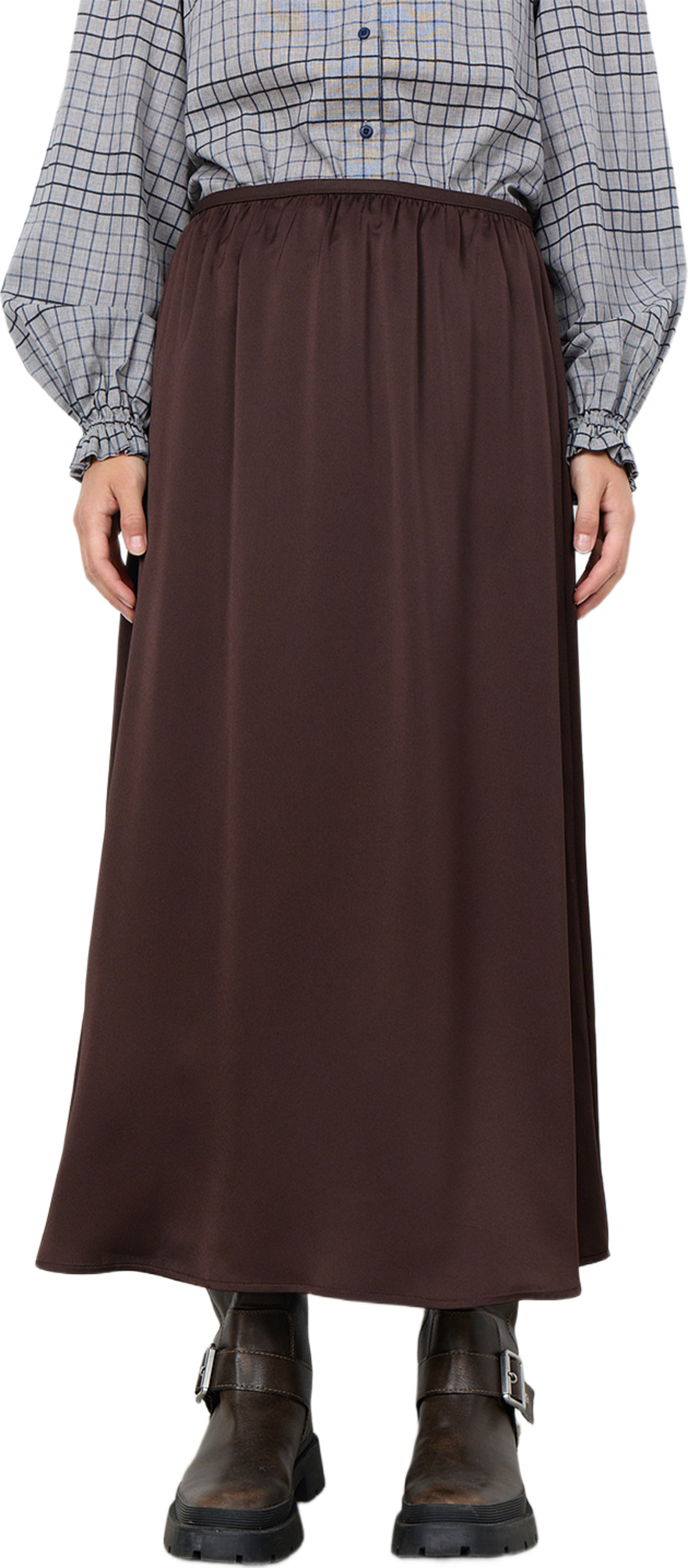 Jacey 3 Skirt, från Soyaconcept, i färgen Chocolate Plum. Klicka för att öppna bilden i stort format