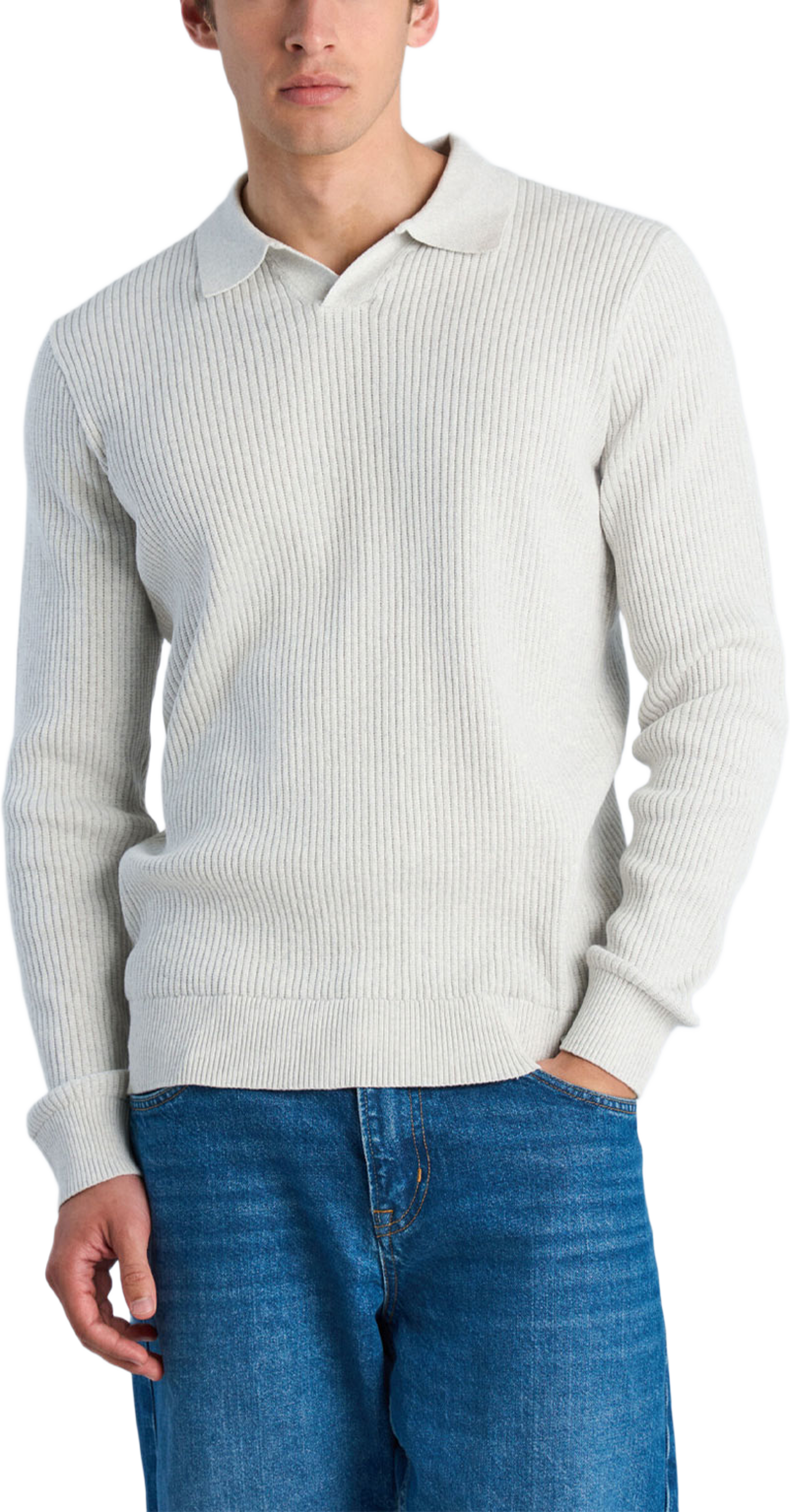 Ribbed button cardigan, från Lindbergh, i färgen Off White. Klicka för att öppna bilden i stort format