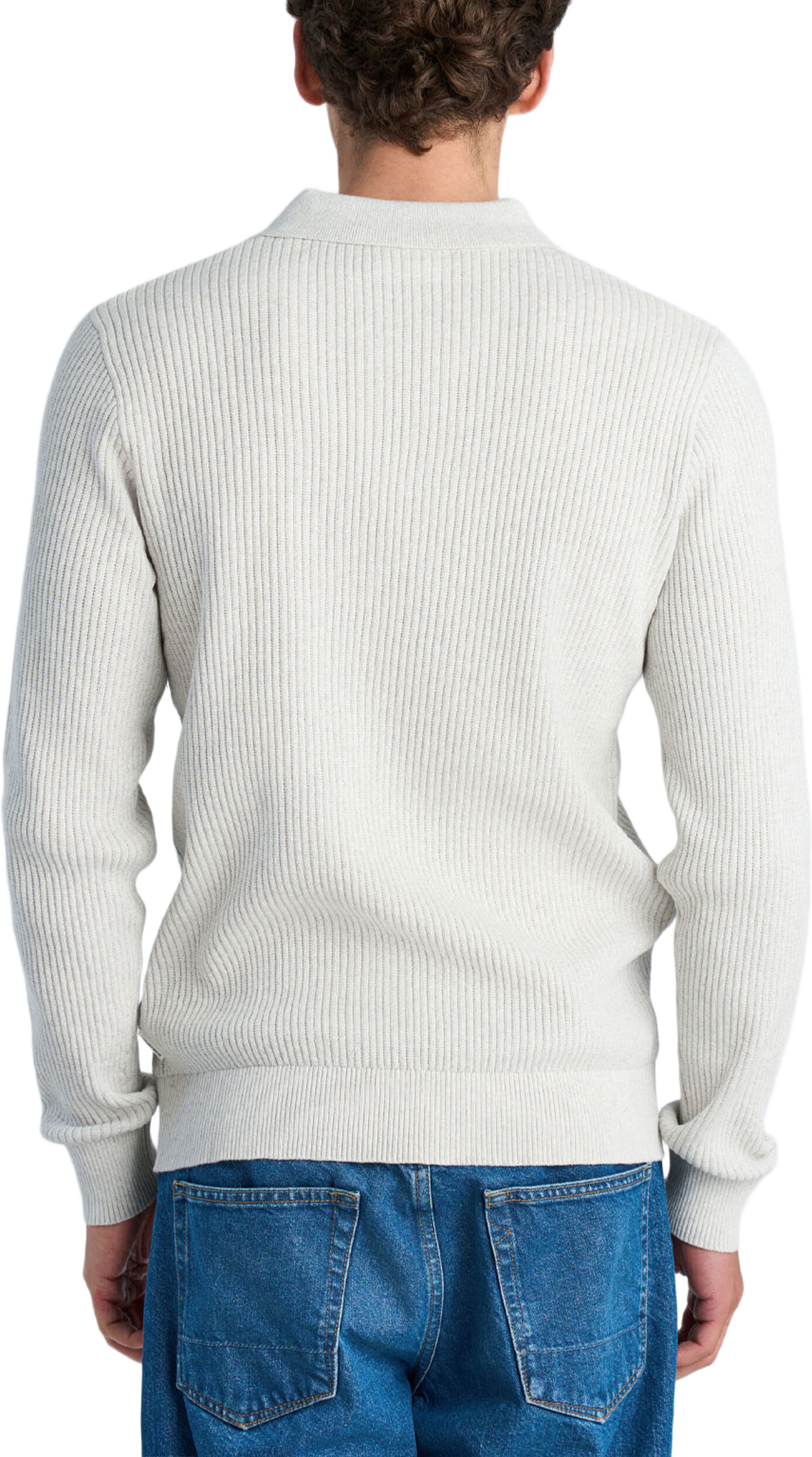 Ribbed button cardigan, från Lindbergh, i färgen Off White. Klicka för att öppna bilden i stort format