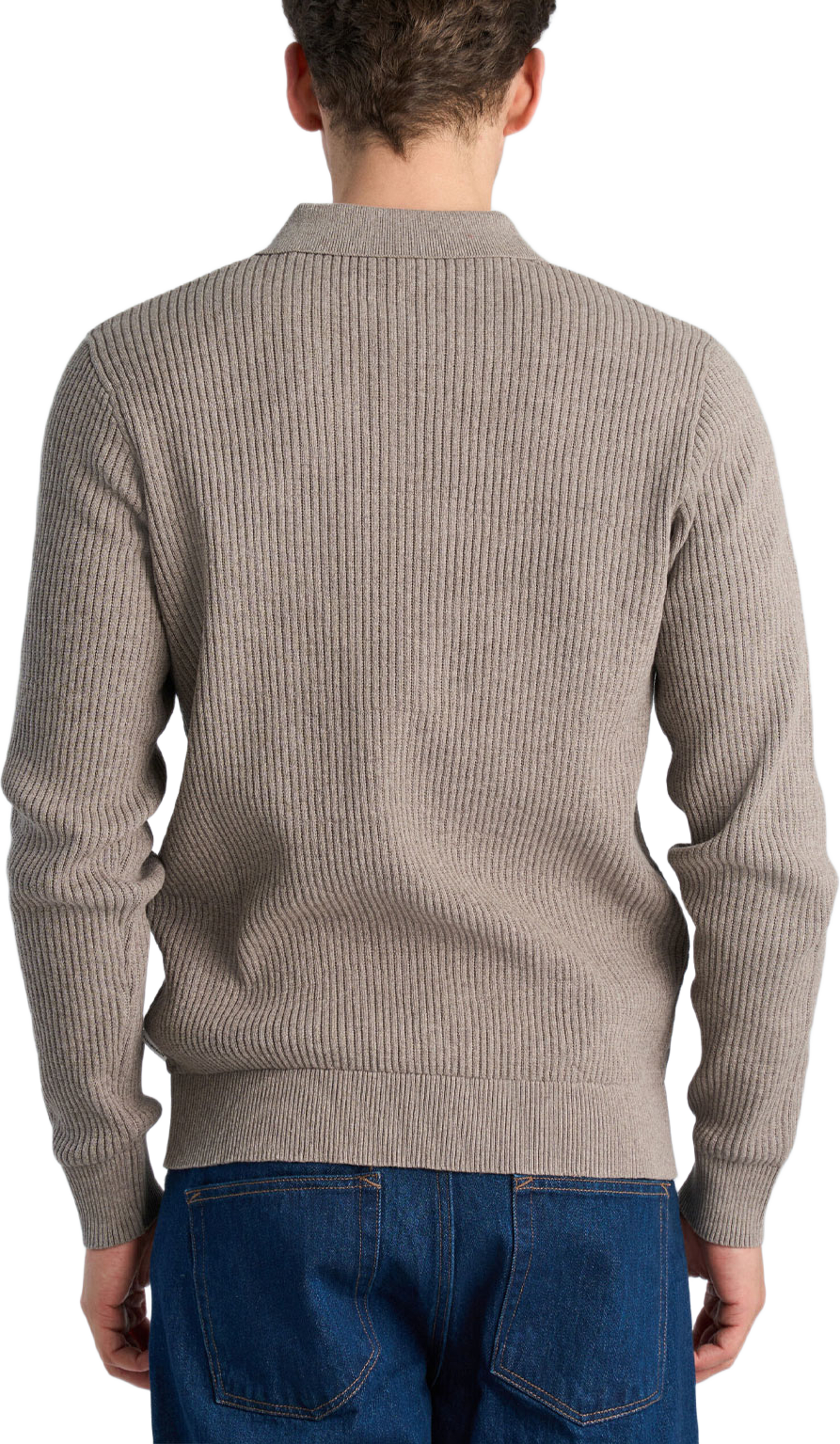 Ribbed button cardigan, från Lindbergh, i färgen Grey Mel. Klicka för att öppna bilden i stort format