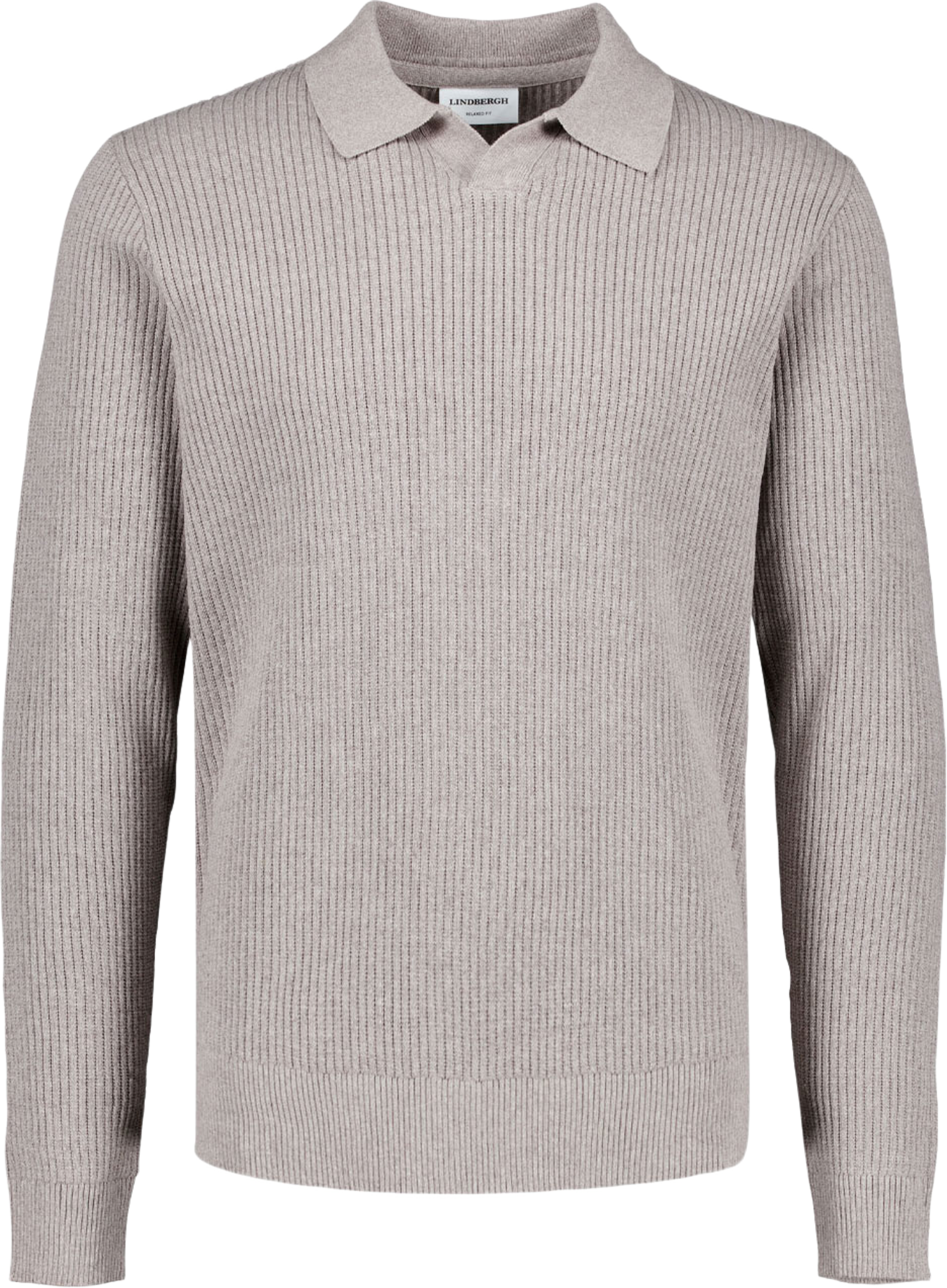 Ribbed button cardigan, från Lindbergh, i färgen Sand Mel. Klicka för att öppna bilden i stort format