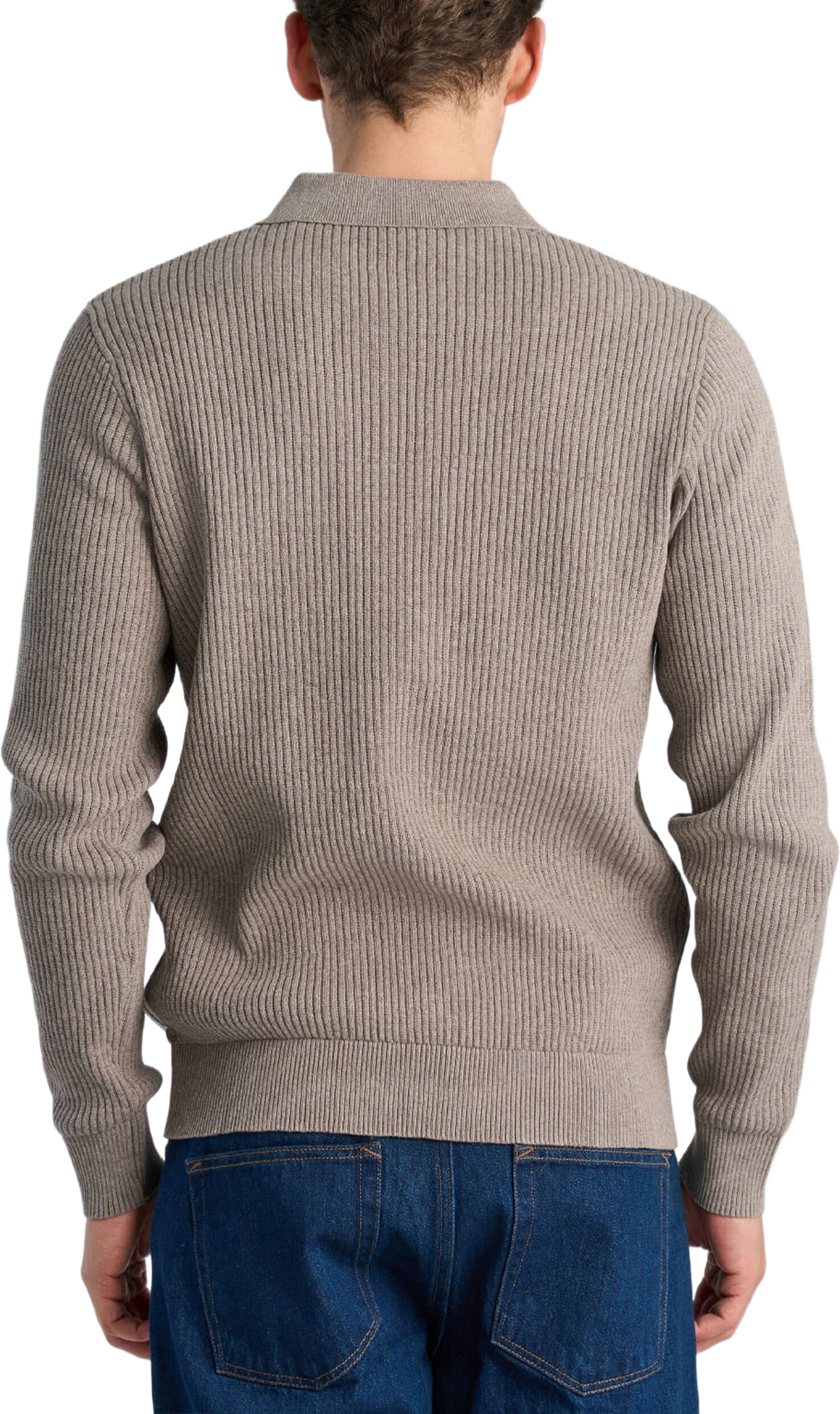 Ribbed button cardigan, från Lindbergh, i färgen Sand Mel. Klicka för att öppna bilden i stort format