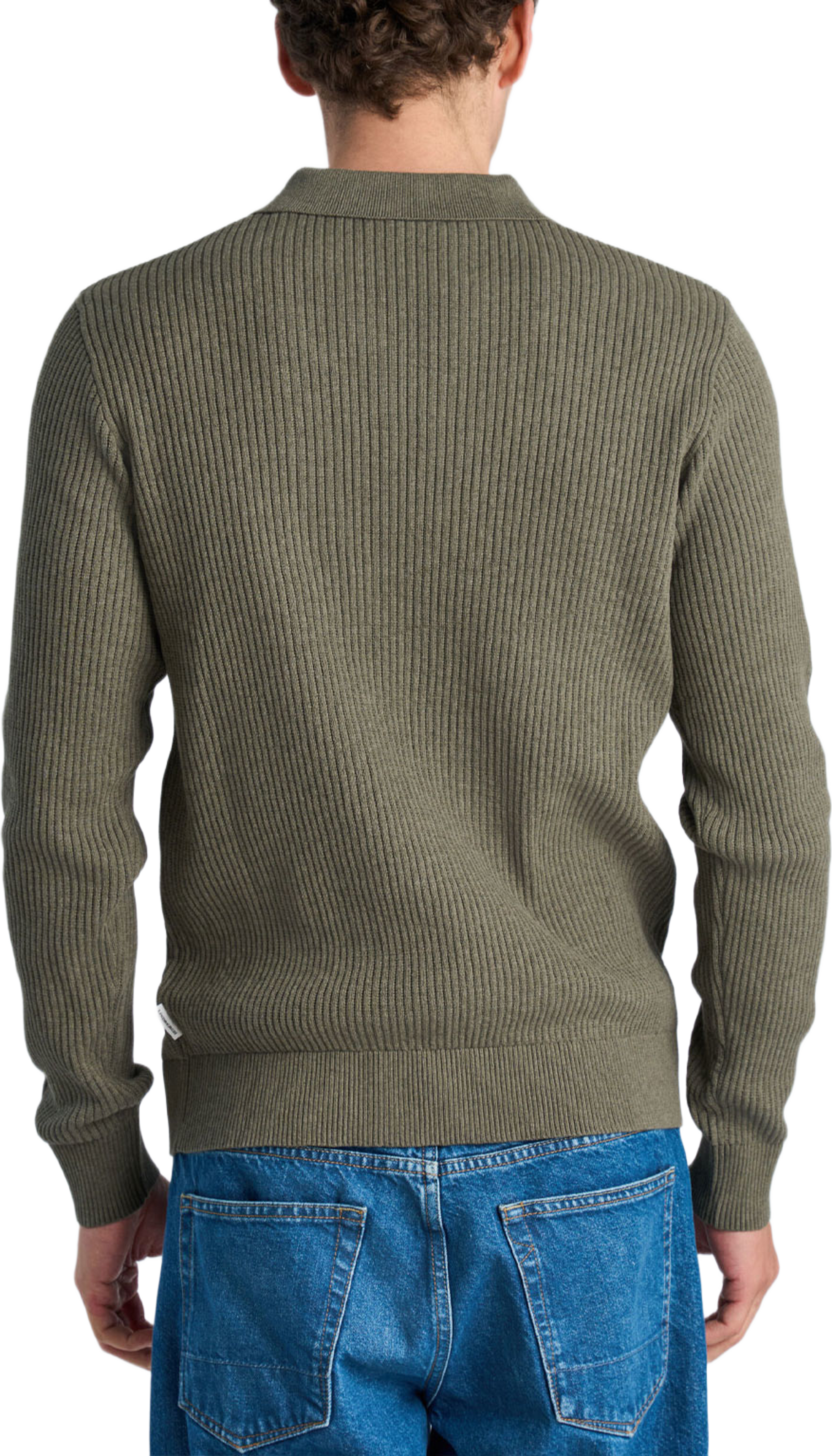 Ribbed button cardigan, från Lindbergh, i färgen Army. Klicka för att öppna bilden i stort format