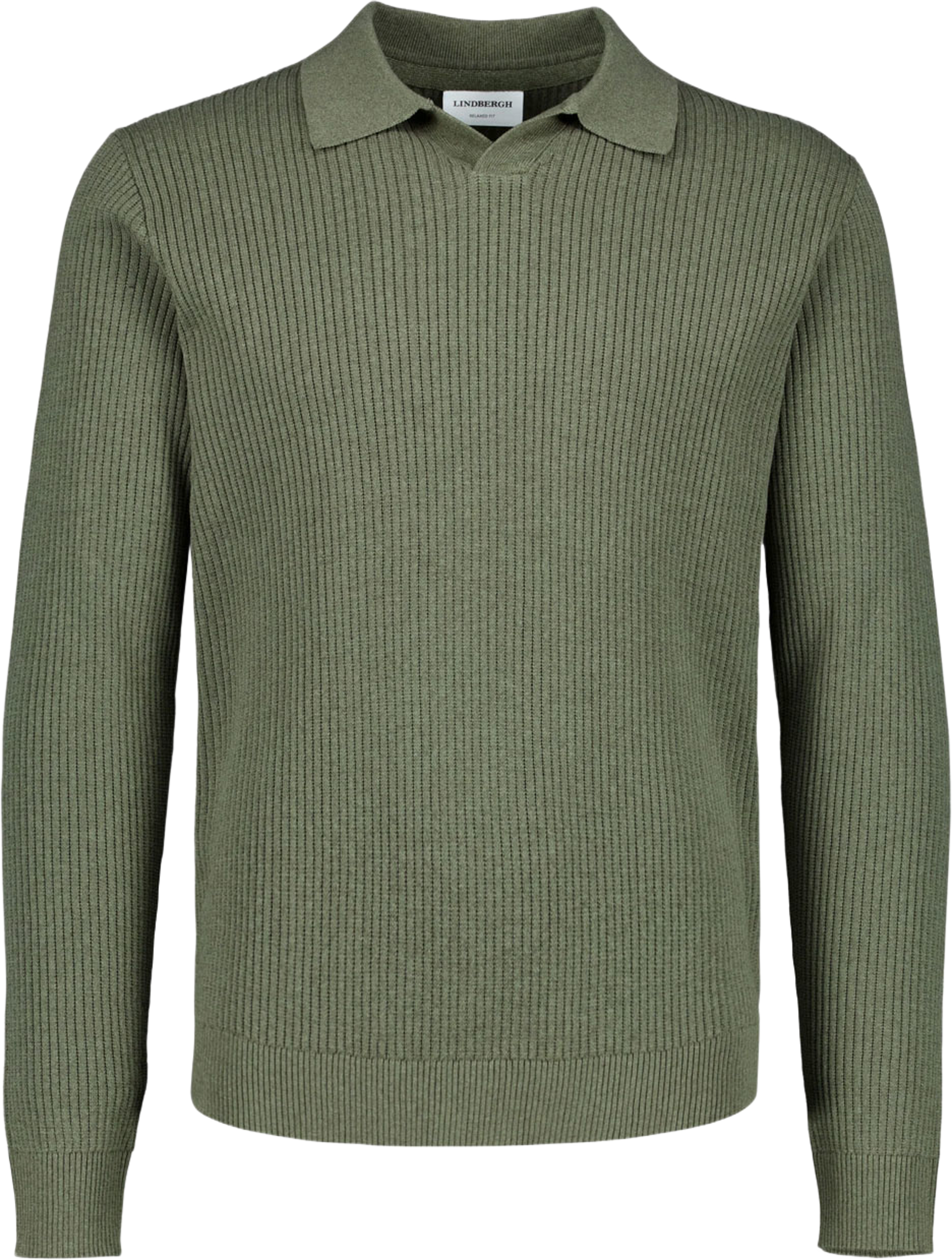 Ribbed button cardigan, från Lindbergh, i färgen Army. Klicka för att öppna bilden i stort format