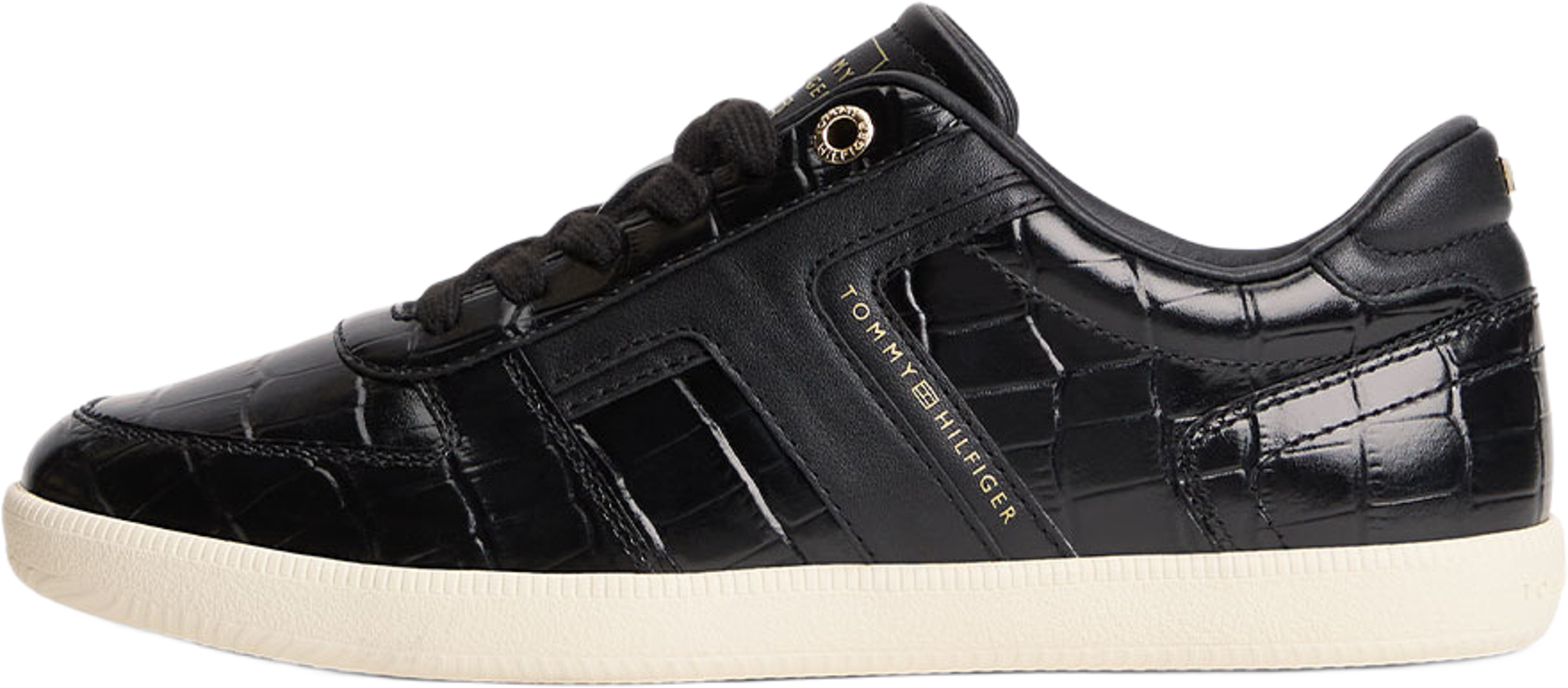 Tribeca Croco Sneakers, från Tommy Hilfiger, i färgen Black/Ecru. Klicka för att öppna bilden i stort format