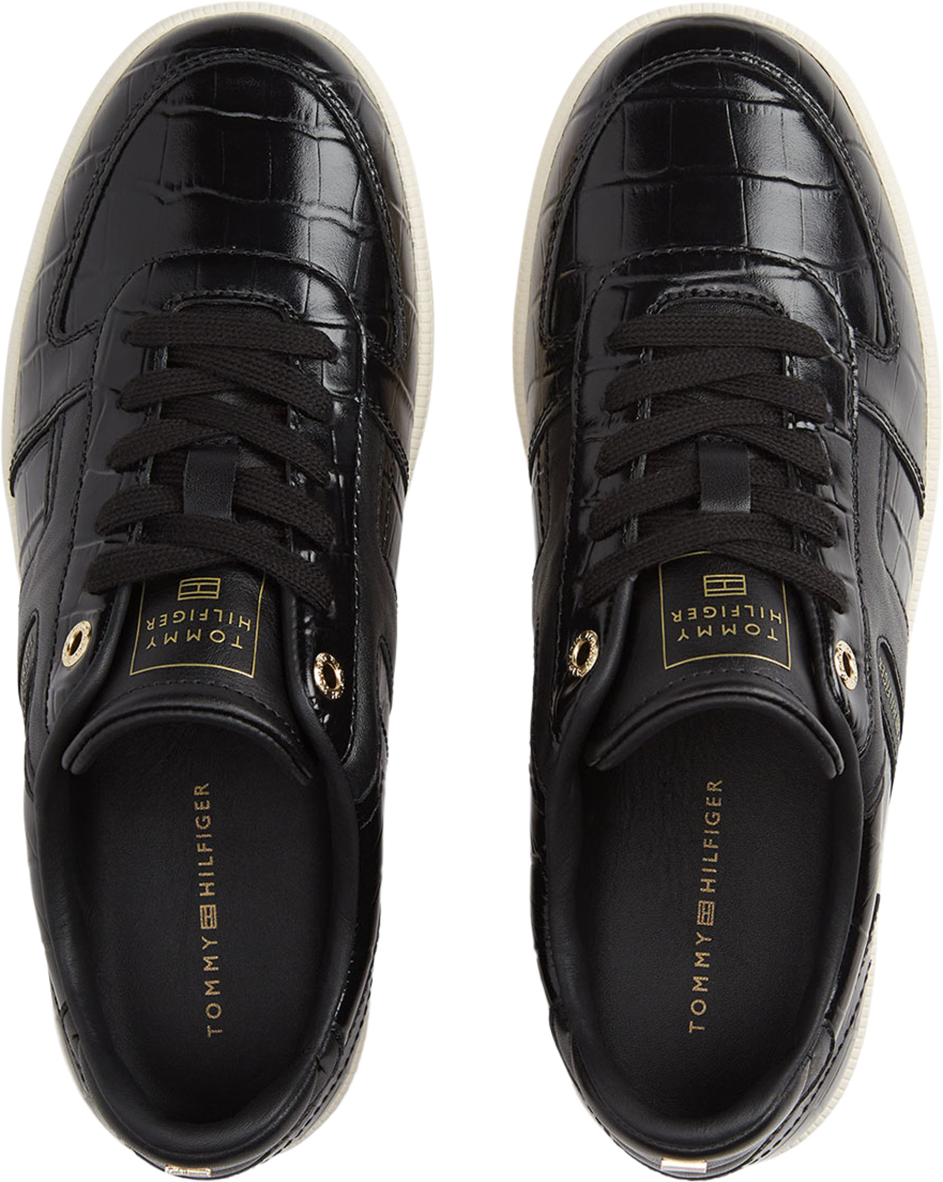 Tribeca Croco Sneakers, från Tommy Hilfiger, i färgen Black/Ecru. Klicka för att öppna bilden i stort format