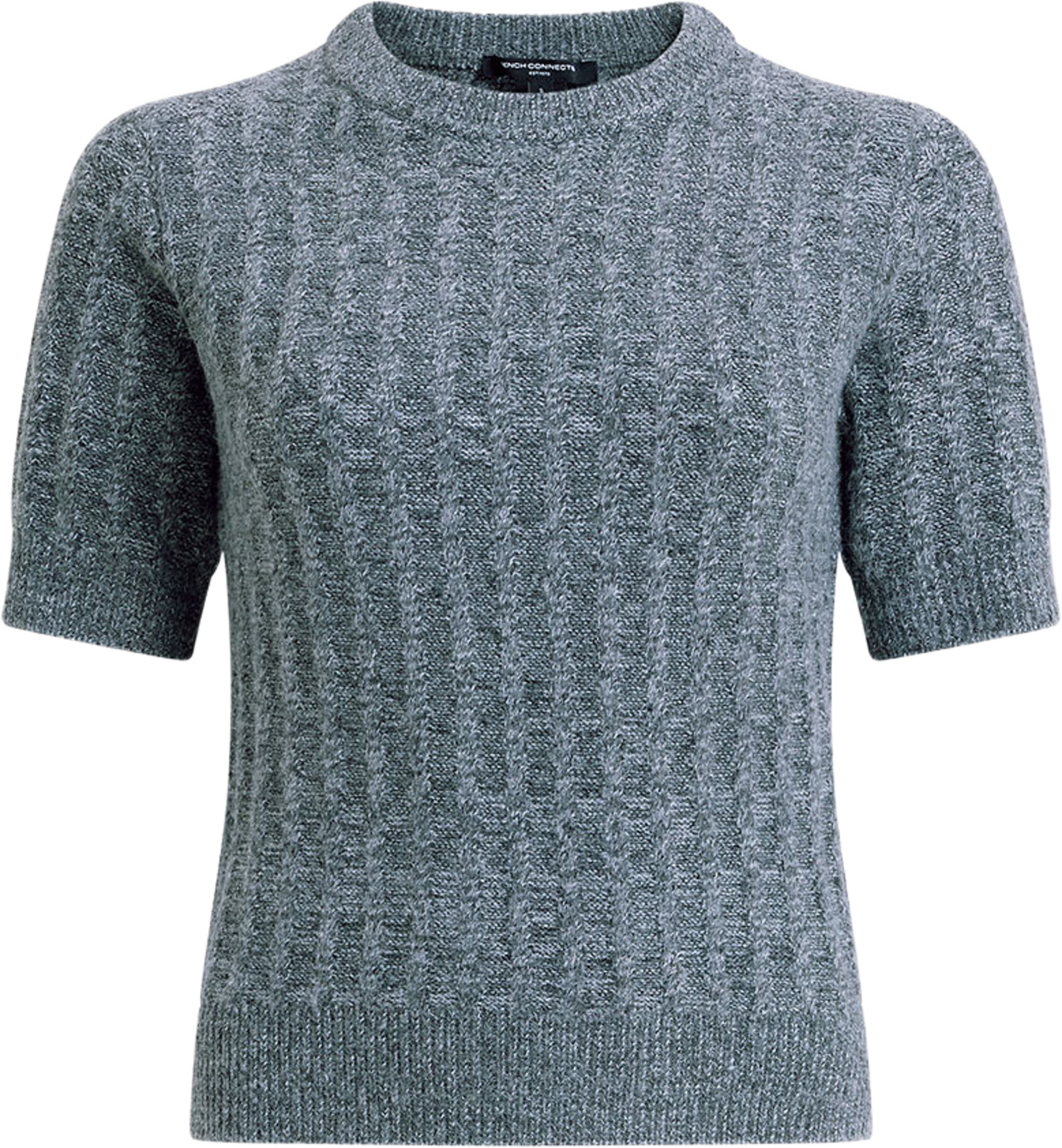 Kezie Textured Knit Grey Short Sleeve Jumper, från French Connection, i färgen Mid Grey. Klicka för att öppna bilden i stort format