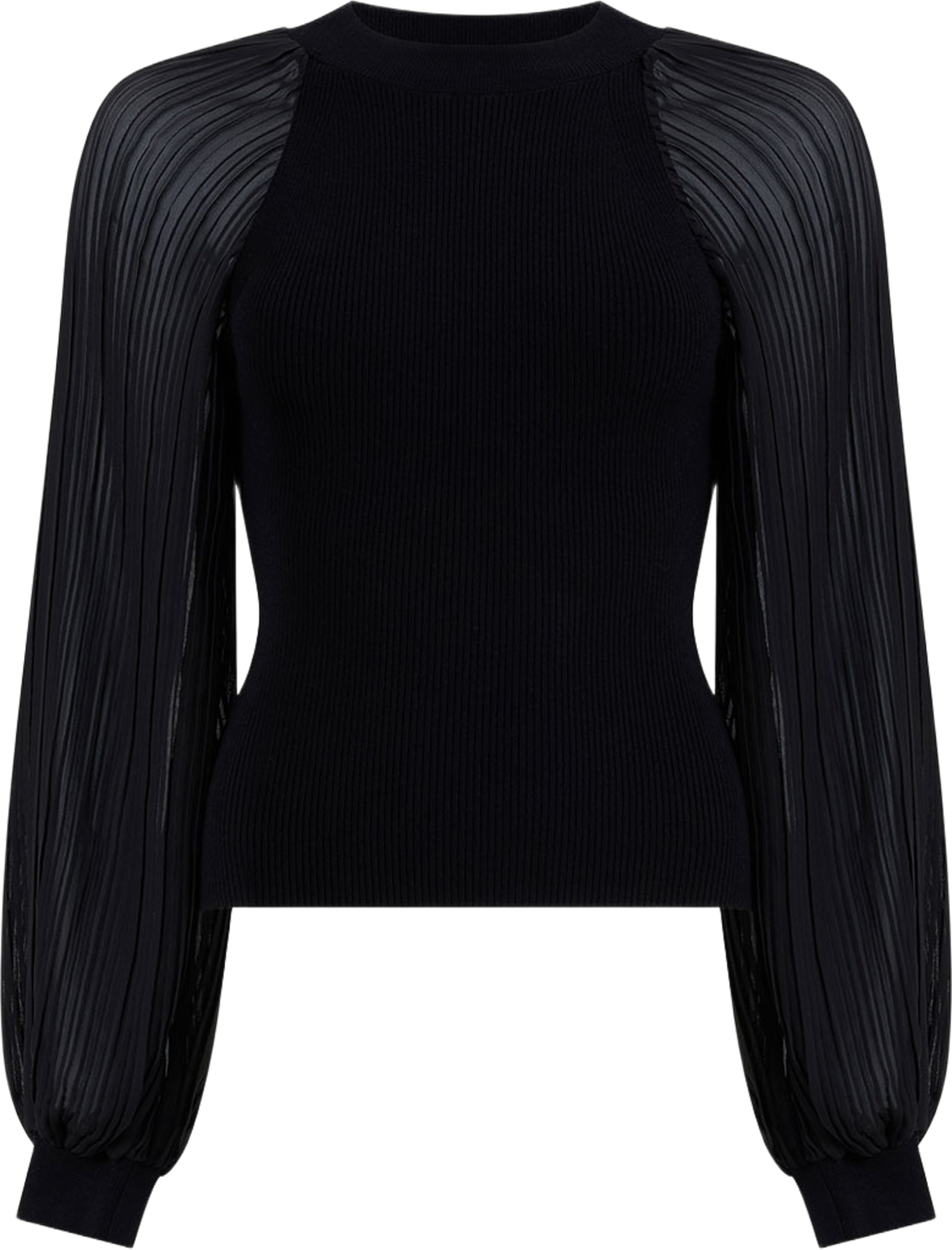 Krista Pleated Sleeve Knit Top, från French Connection, i färgen Black. Klicka för att öppna bilden i stort format
