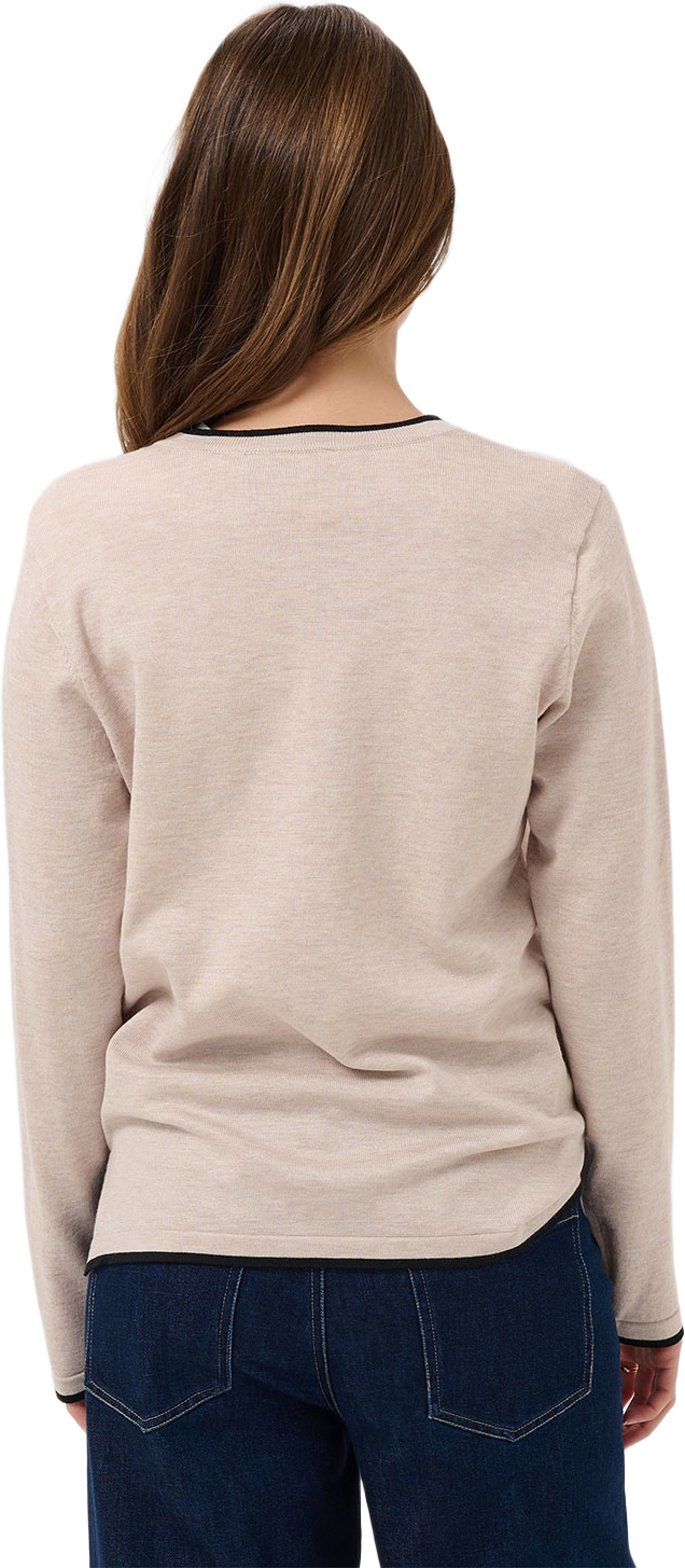 MilaSZ LS Contrast Pullover, från Saint Tropez, i färgen Gray Morn Mel. Black Contrast. Klicka för att öppna bilden i stort format