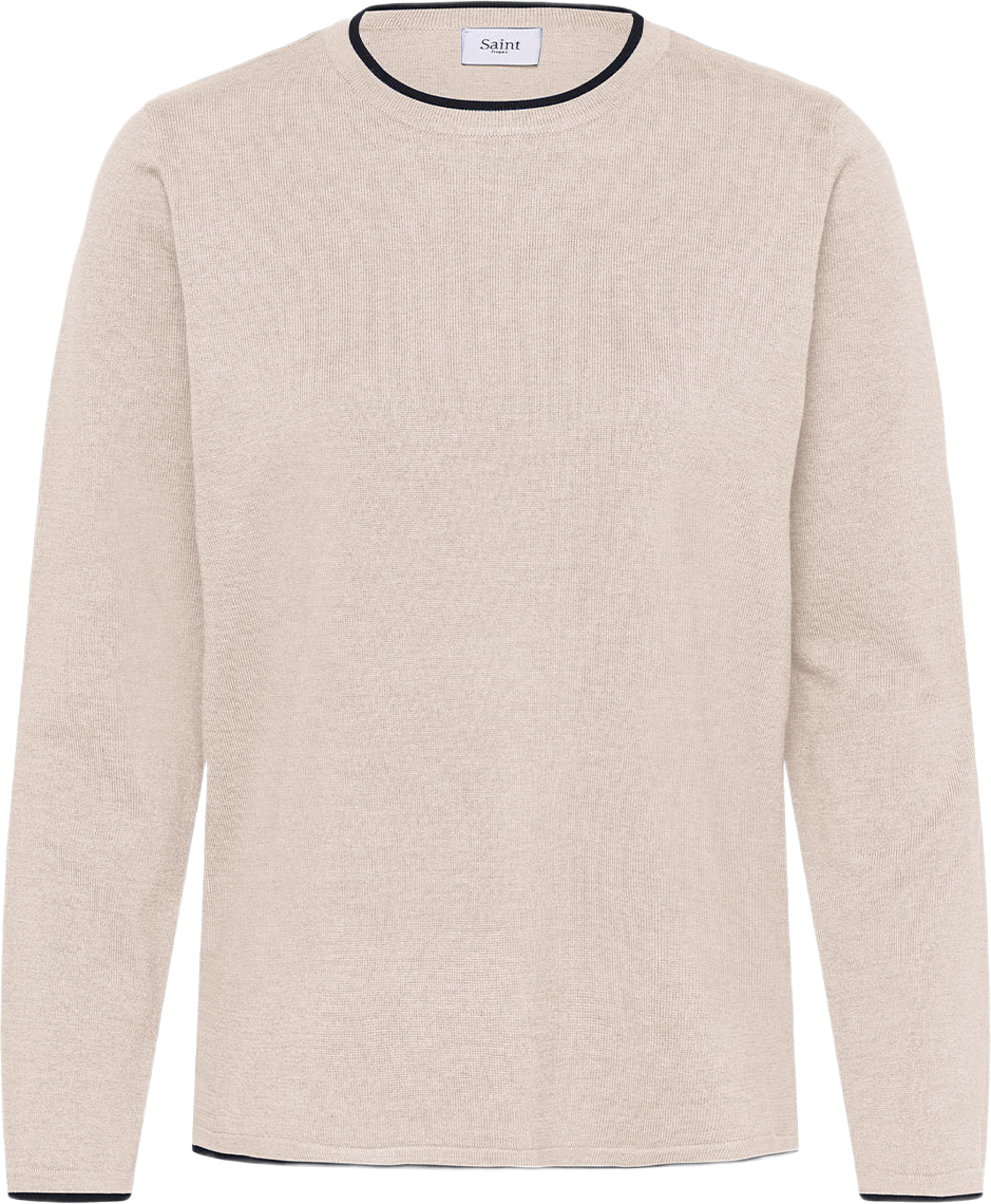 MilaSZ LS Contrast Pullover, från Saint Tropez, i färgen Gray Morn Mel. Black Contrast. Klicka för att öppna bilden i stort format