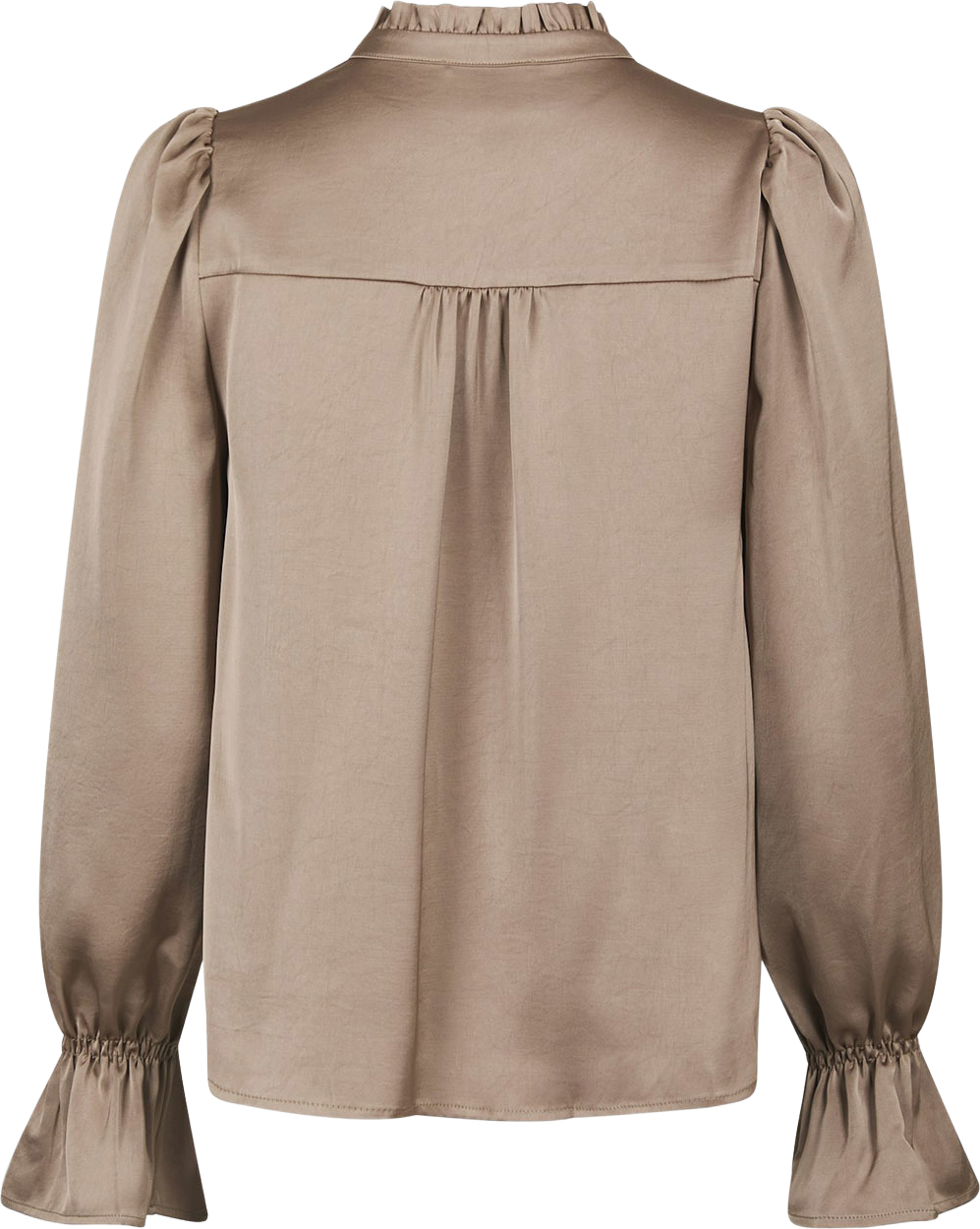 Aurora Heavy Sateen Blouse, från Neo Noir, i färgen Dark Taupe. Klicka för att öppna bilden i stort format