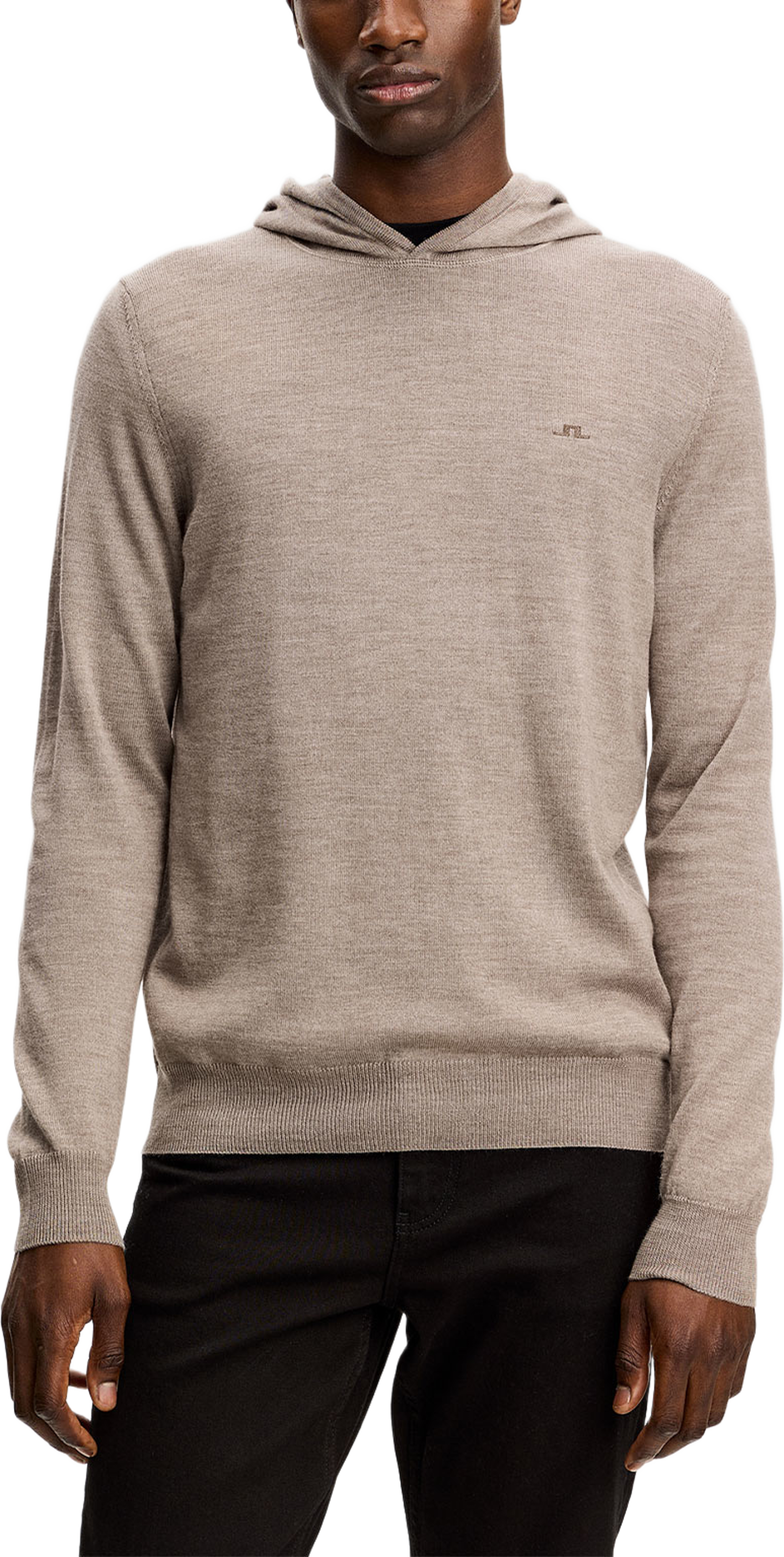Karl Merino Hoodie, från J.Lindeberg, i färgen Brindle Melange. Klicka för att öppna bilden i stort format