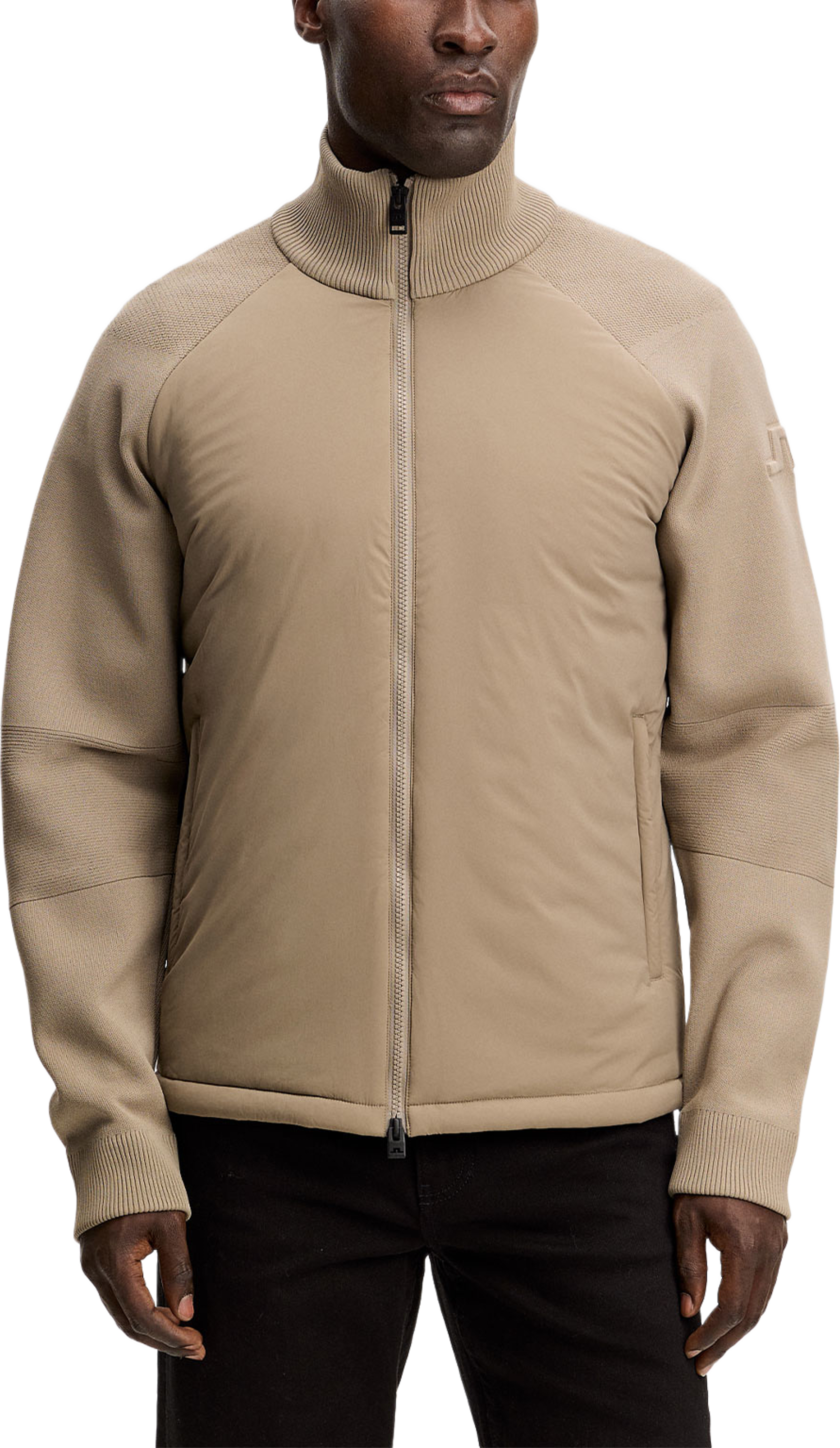 Aeron Knit Hybrid Jacket, från J.Lindeberg, i färgen Brindle. Klicka för att öppna bilden i stort format