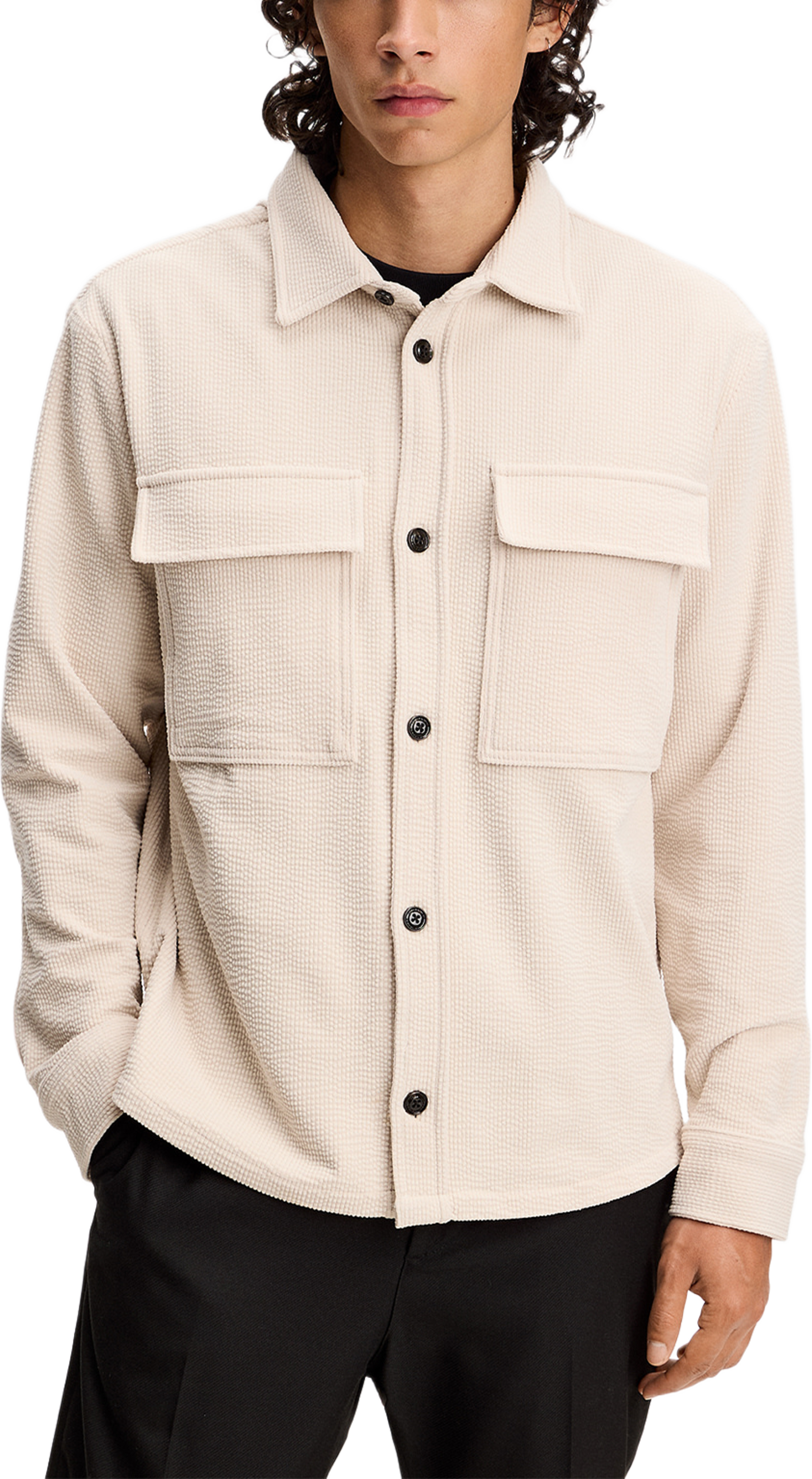Finnigan Drape Cord Shirt Shirt, från J.Lindeberg, i färgen Moonbeam. Klicka för att öppna bilden i stort format