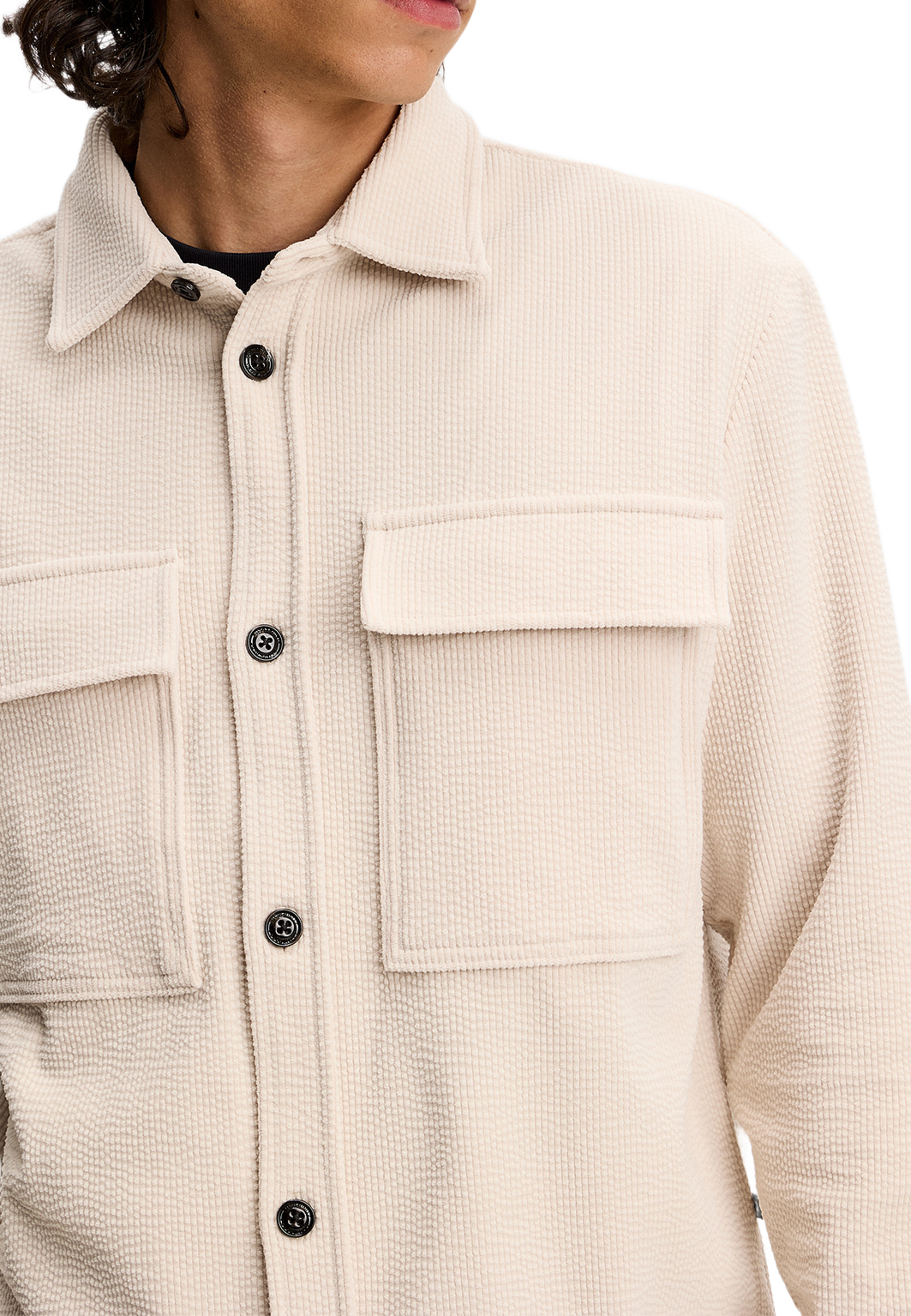 Finnigan Drape Cord Shirt Shirt, från J.Lindeberg, i färgen Moonbeam. Klicka för att öppna bilden i stort format