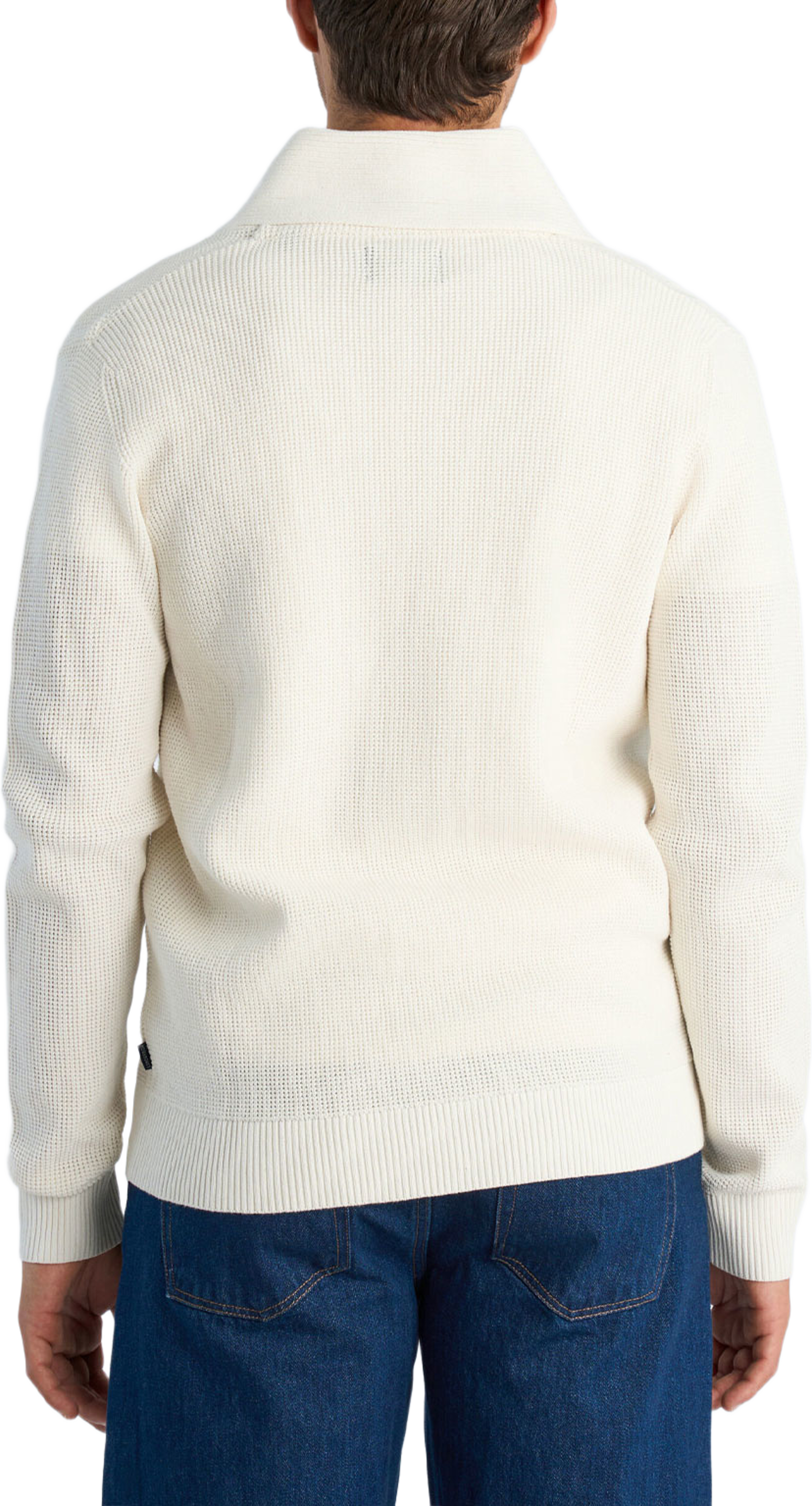 Recycled shawl collar cardigan, från Lindbergh, i färgen Off White. Klicka för att öppna bilden i stort format