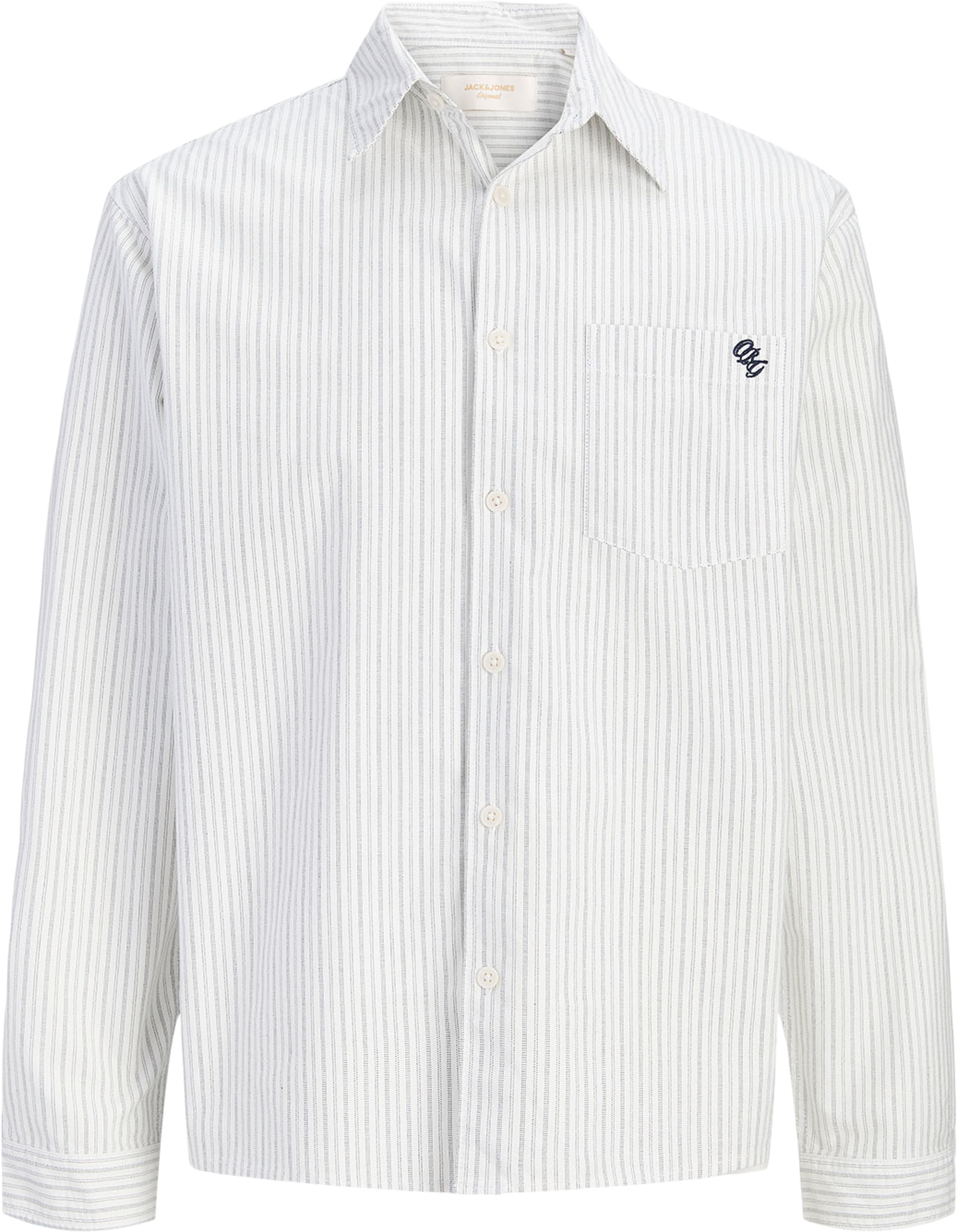Fredriksbergs Oxford Shirt, från Jack & Jones, i färgen Snow White Stripes. Klicka för att öppna bilden i stort format