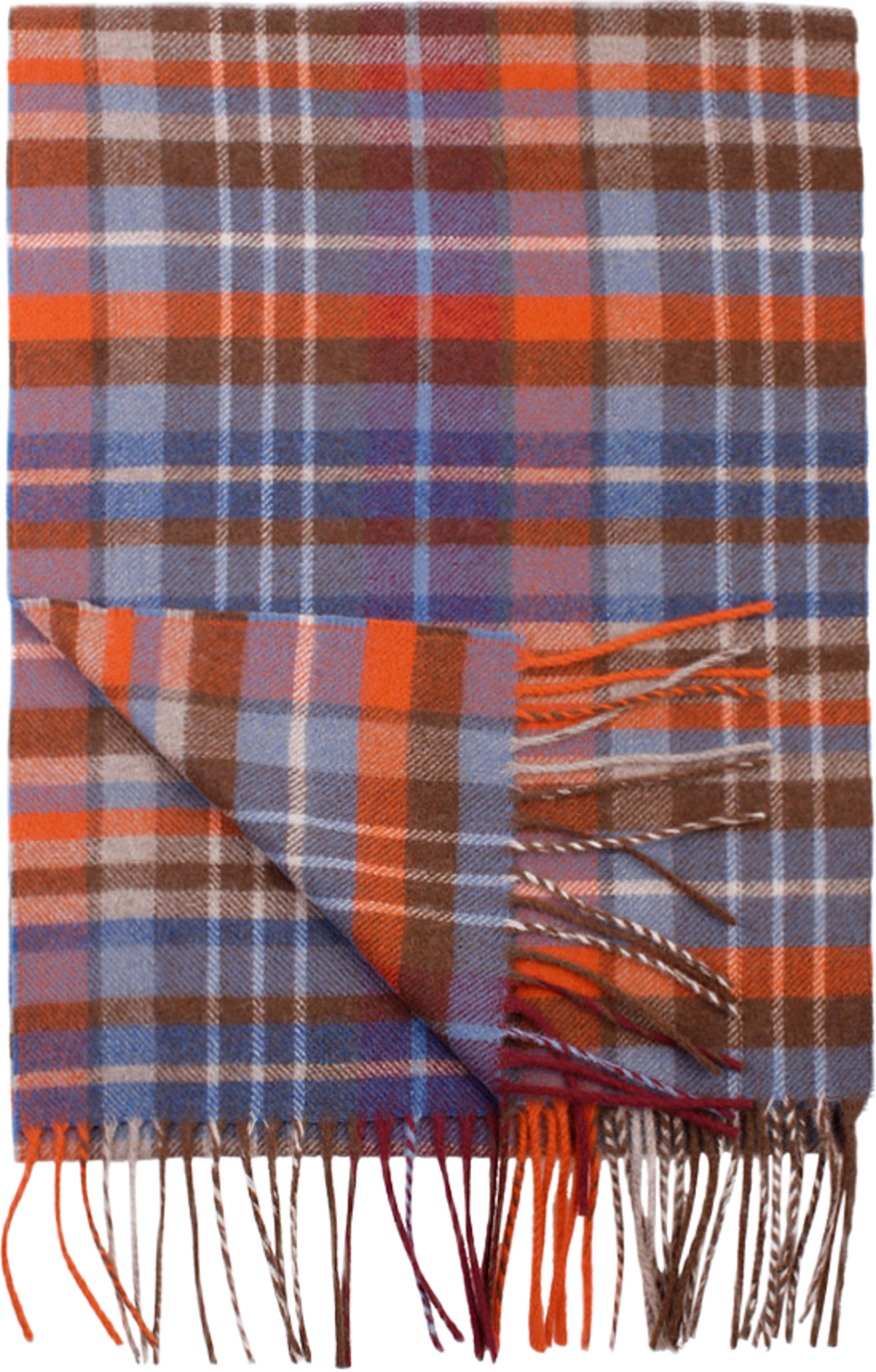 Multifärgad rutig ullscarf 30 x 180 cm, från Amanda Christensen, i färgen Brown. Klicka för att öppna bilden i stort format