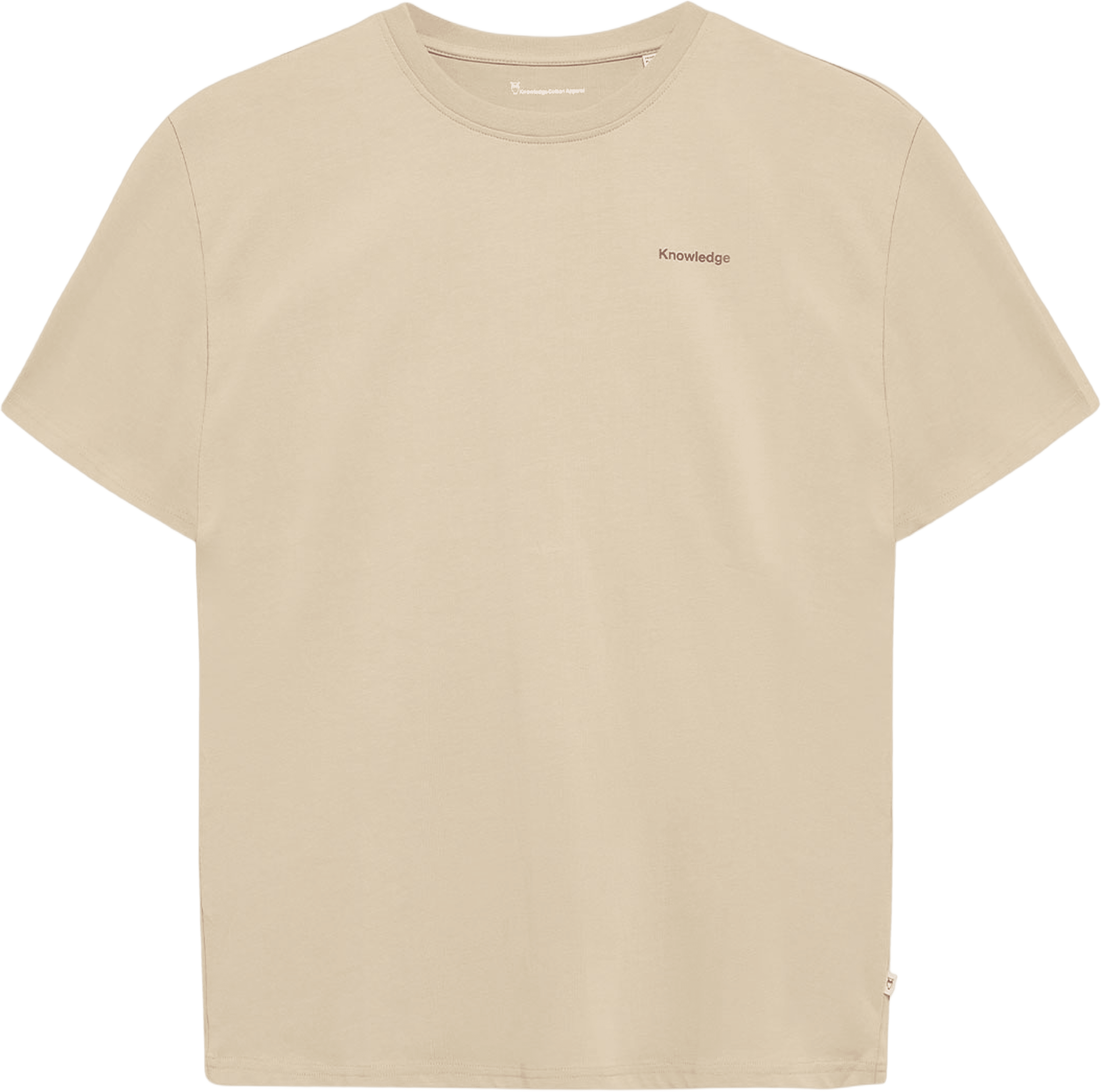 Back Print T-Shirt, från Knowledge Cotton Apparel, i färgen 1228 Light Feather Gray. Klicka för att öppna bilden i stort format