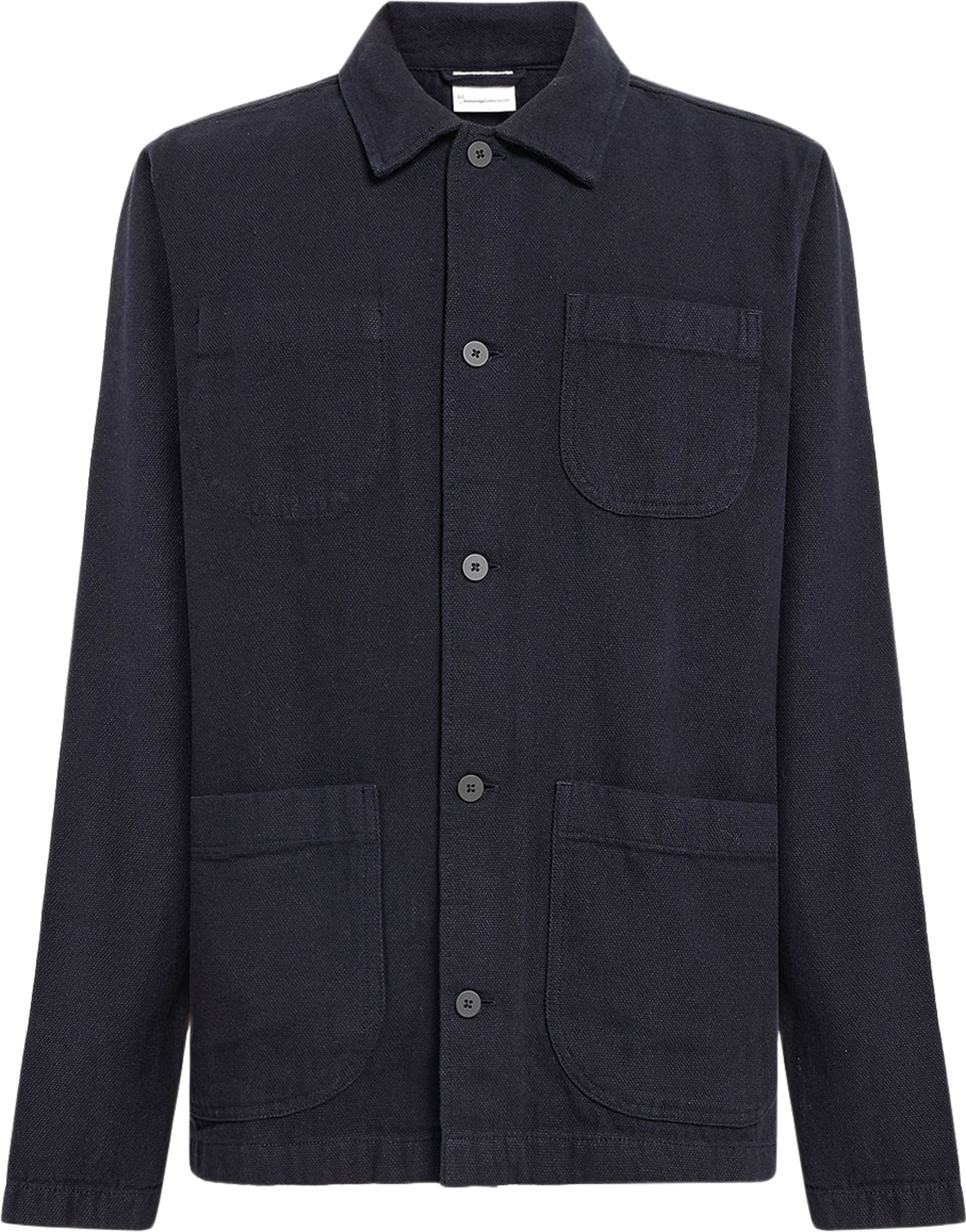 Canvas Overshirt, från Knowledge Cotton Apparel, i färgen 1412 Night Sky. Klicka för att öppna bilden i stort format