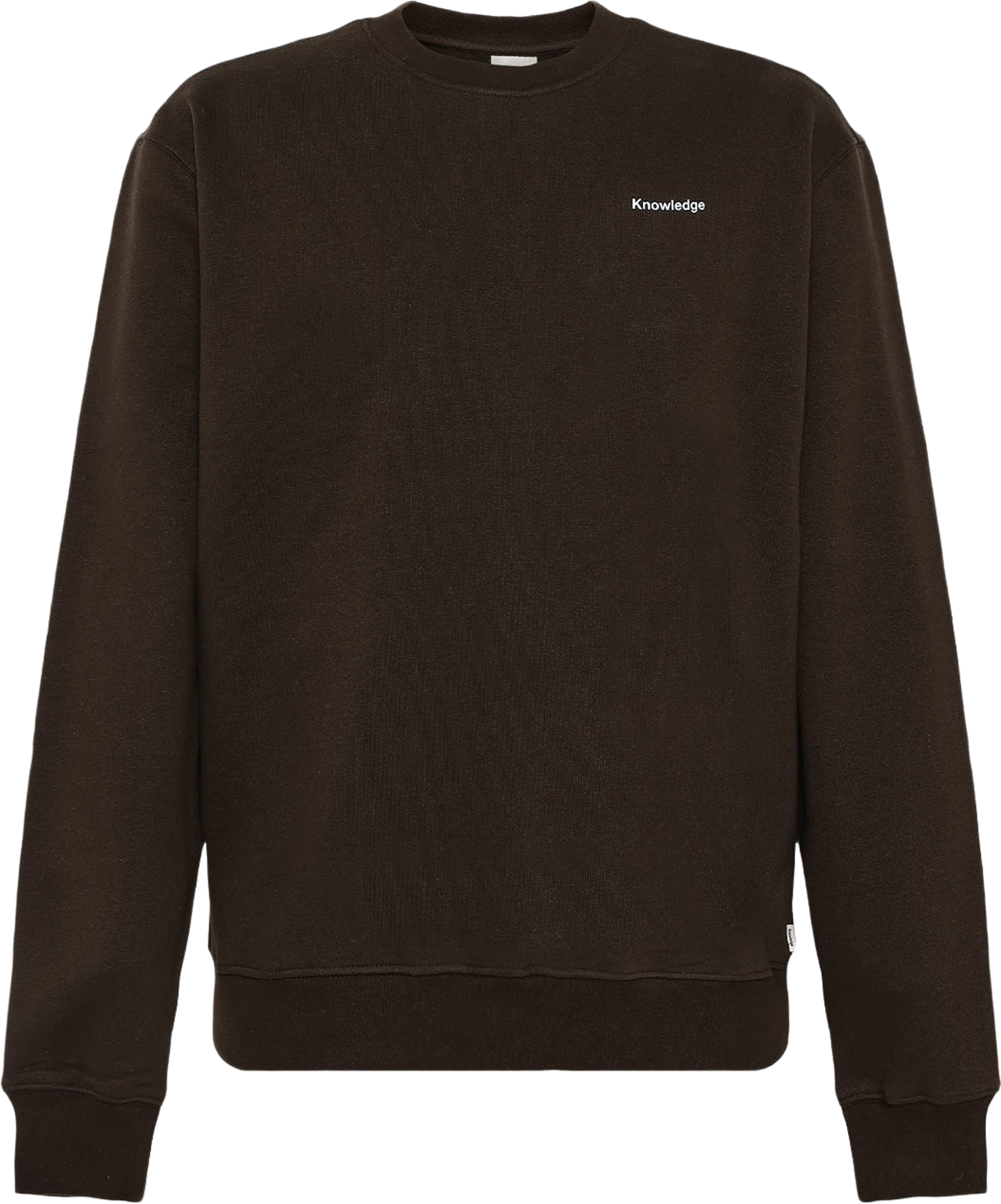 Relaxed Printed Crew Neck, från Knowledge Cotton Apparel, i färgen 1487 Chocolate Torte. Klicka för att öppna bilden i stort format
