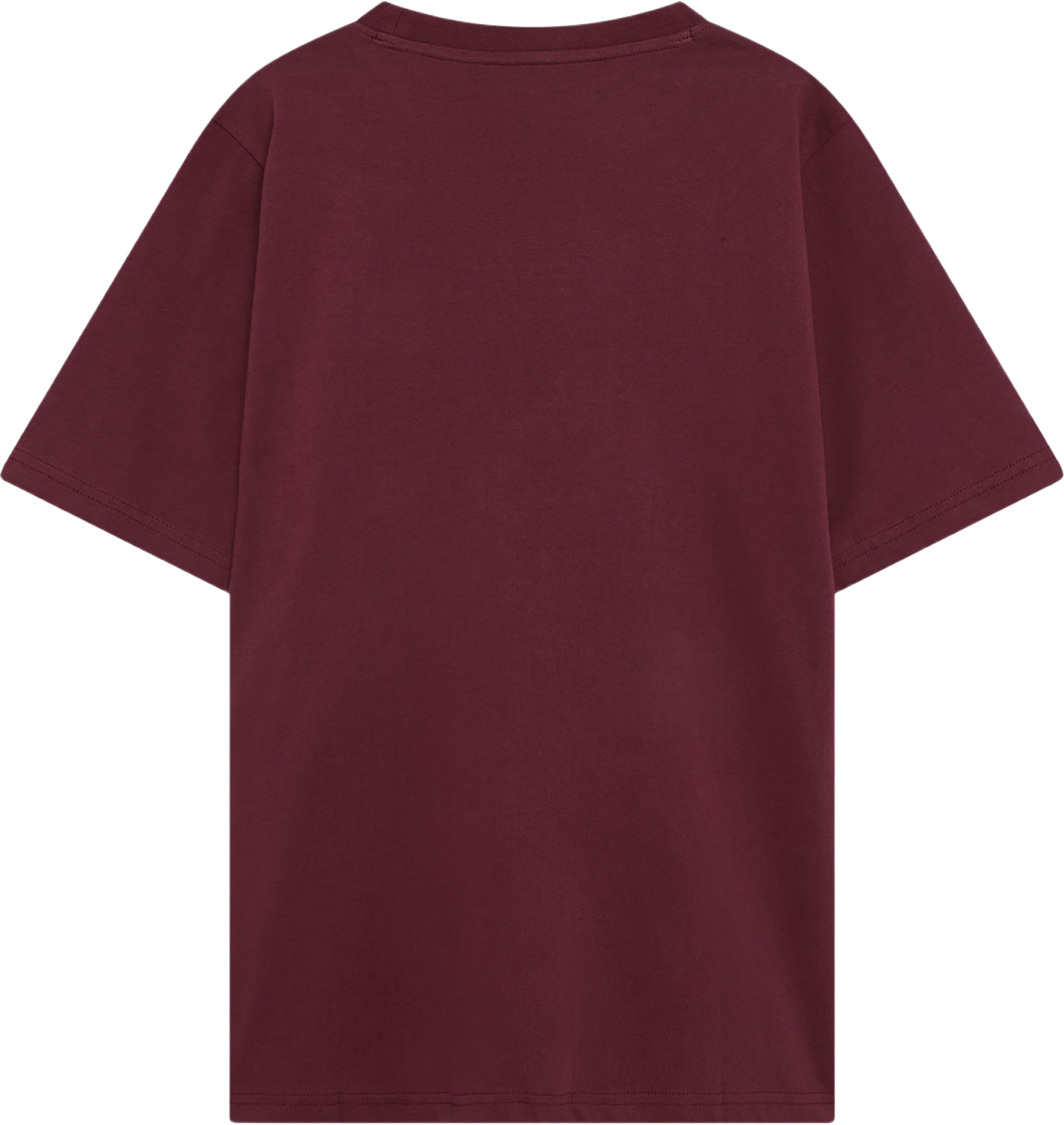 LOKE badge tee - GOTS/Vegan, från Knowledge Cotton Apparel, i färgen 1500 Burgundy. Klicka för att öppna bilden i stort format