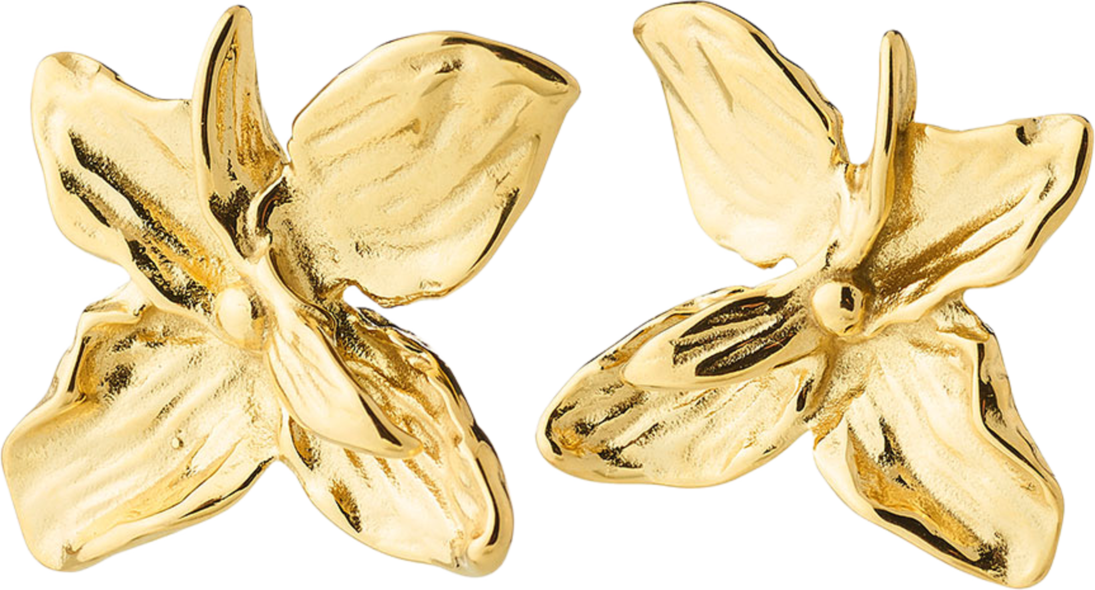 TRACE flower earrings gold-plated, från Pilgrim, i färgen Gold Plated. Klicka för att öppna bilden i stort format