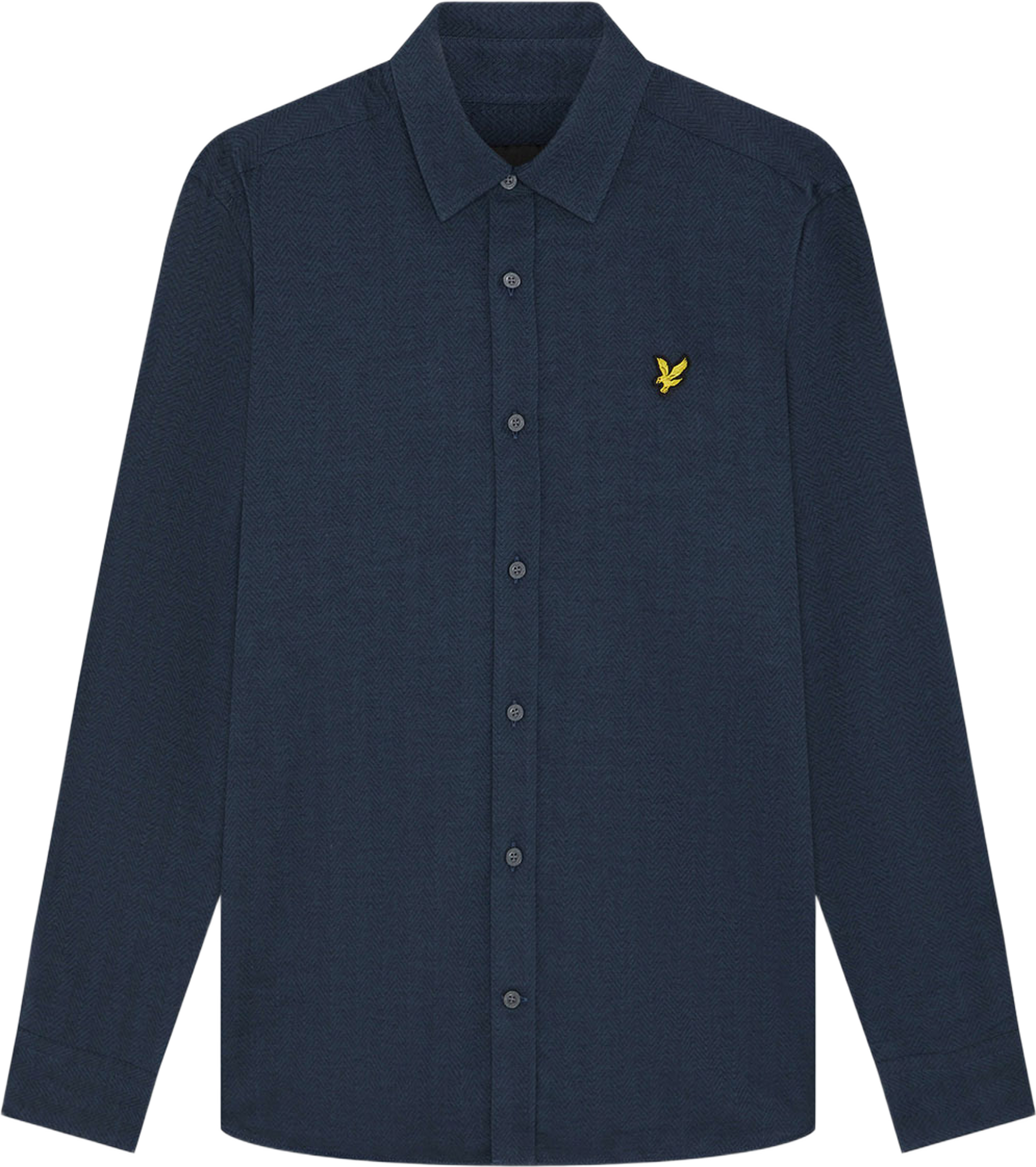 Herringbone Flannel Shirt, från Lyle & Scott, i färgen Dark Navy. Klicka för att öppna bilden i stort format
