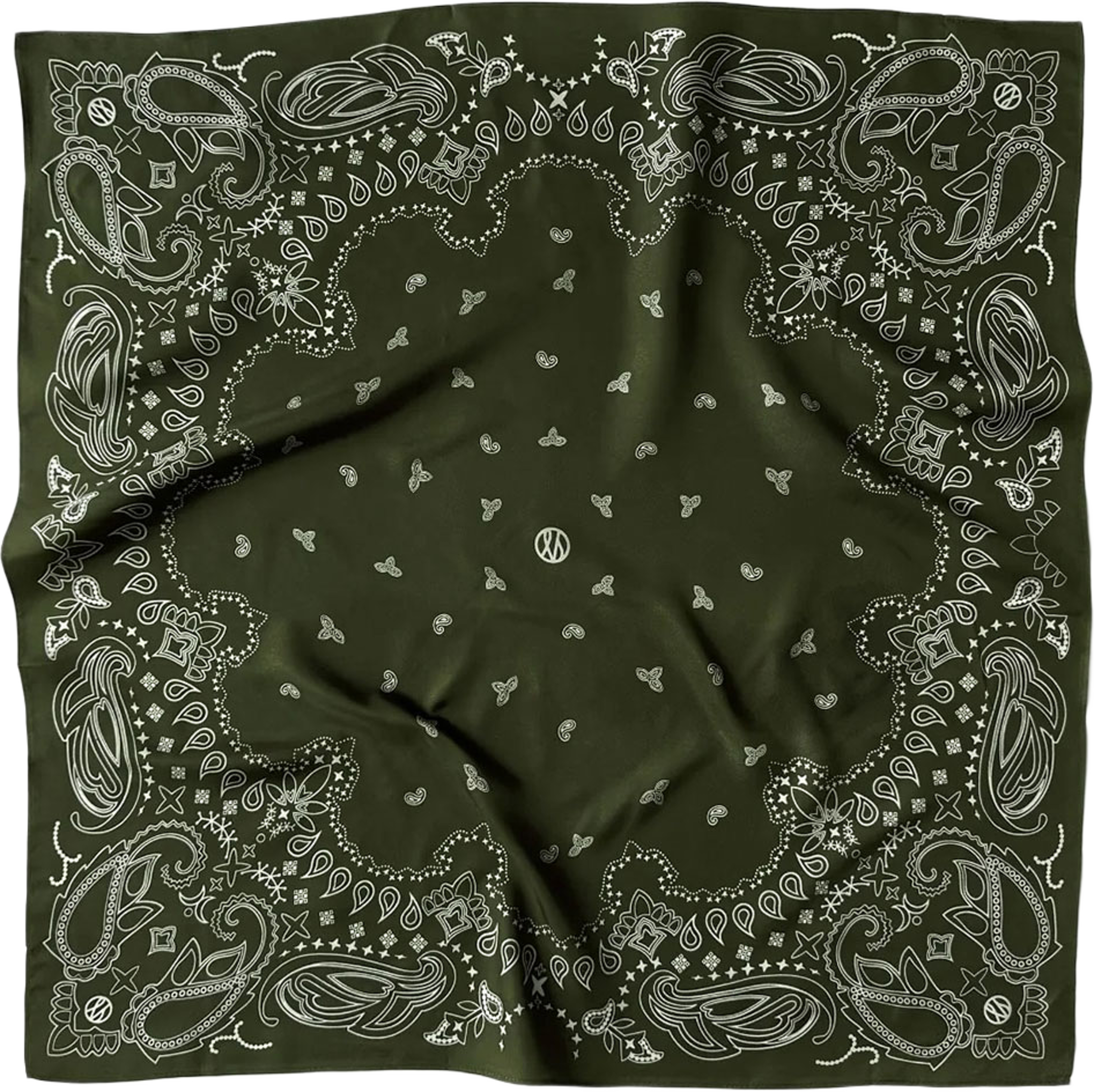 Paisley Scarf Green, från lescarf, i färgen Green & White. Klicka för att öppna bilden i stort format
