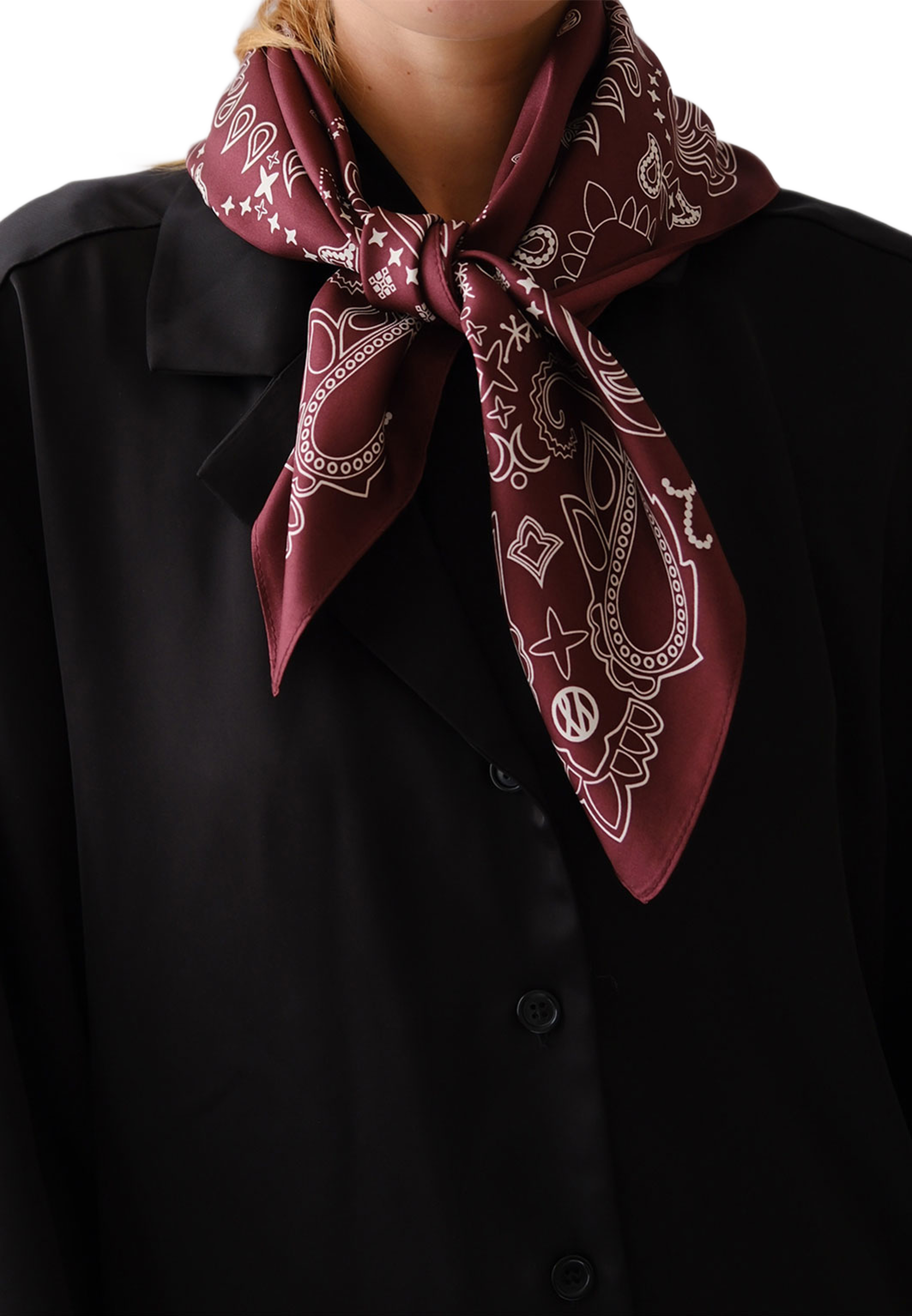 Paisley Scarf Wine Red, från lescarf, i färgen Wine Red & White. Klicka för att öppna bilden i stort format