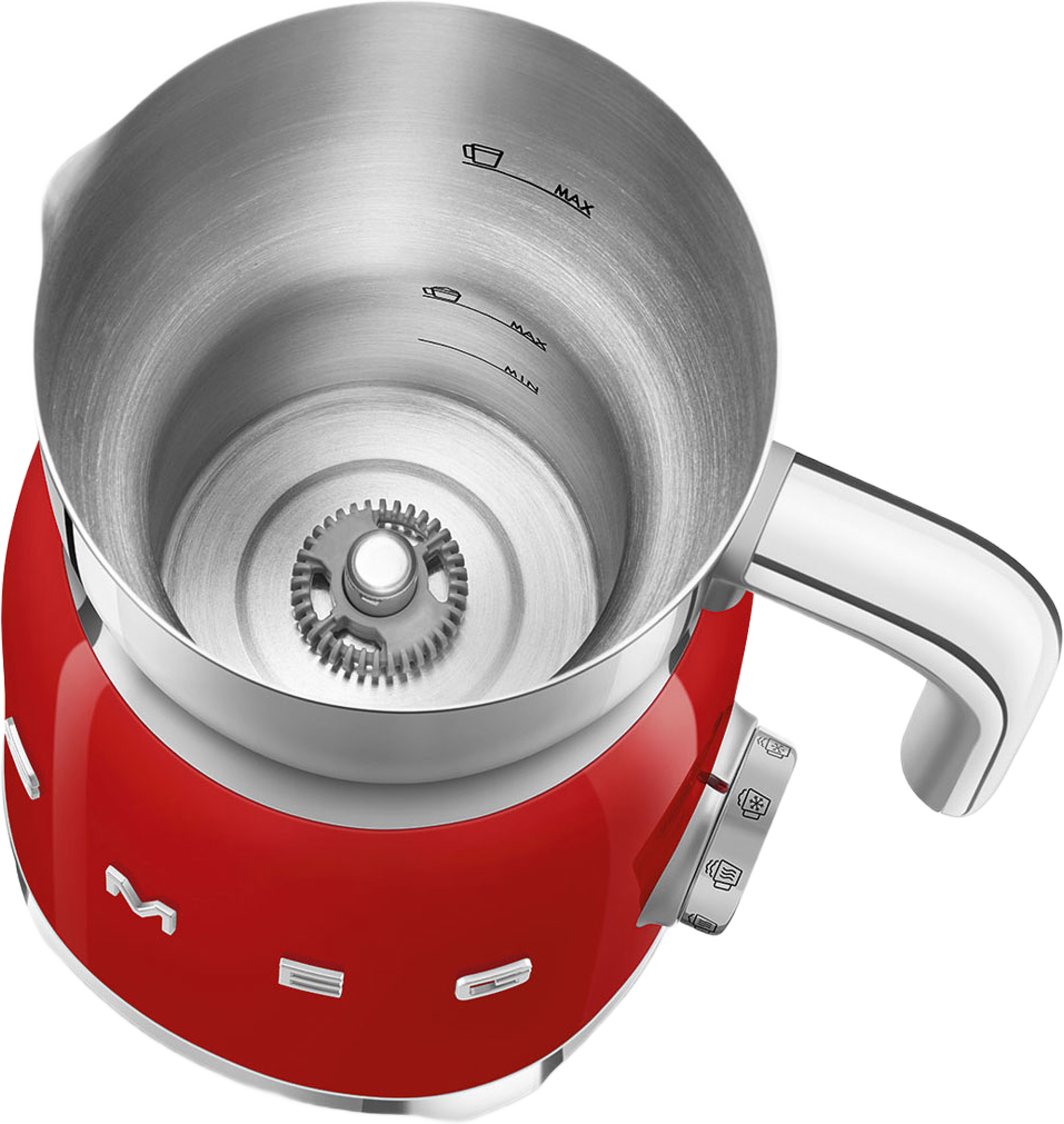 Milk Frother Cream 50's Style, från Smeg, i färgen Red. Klicka för att öppna bilden i stort format